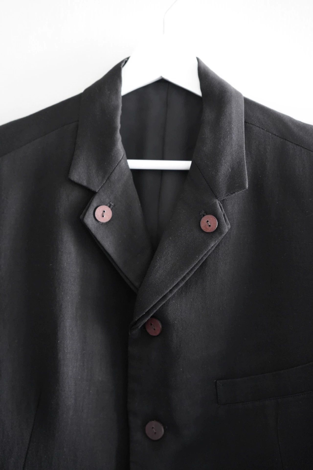 Yohji Yamamoto Black Button-Front Blazer with Pockets, Size M Size US M / EU 48-50 / 2 - 4 Thumbnail