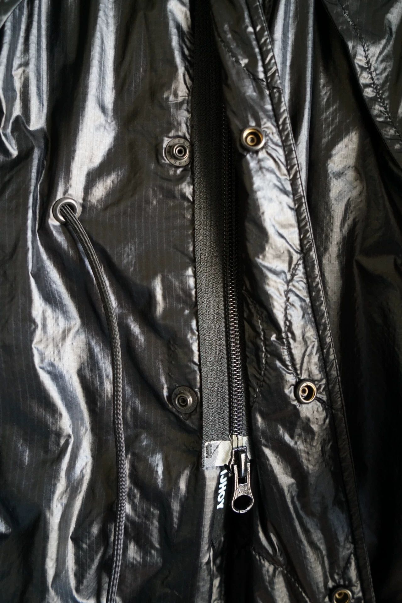 Yohji Yamamoto Black Shiny Lightweight Jacket with Hood Size S Size US S / EU 44-46 / 1 - 5 Thumbnail