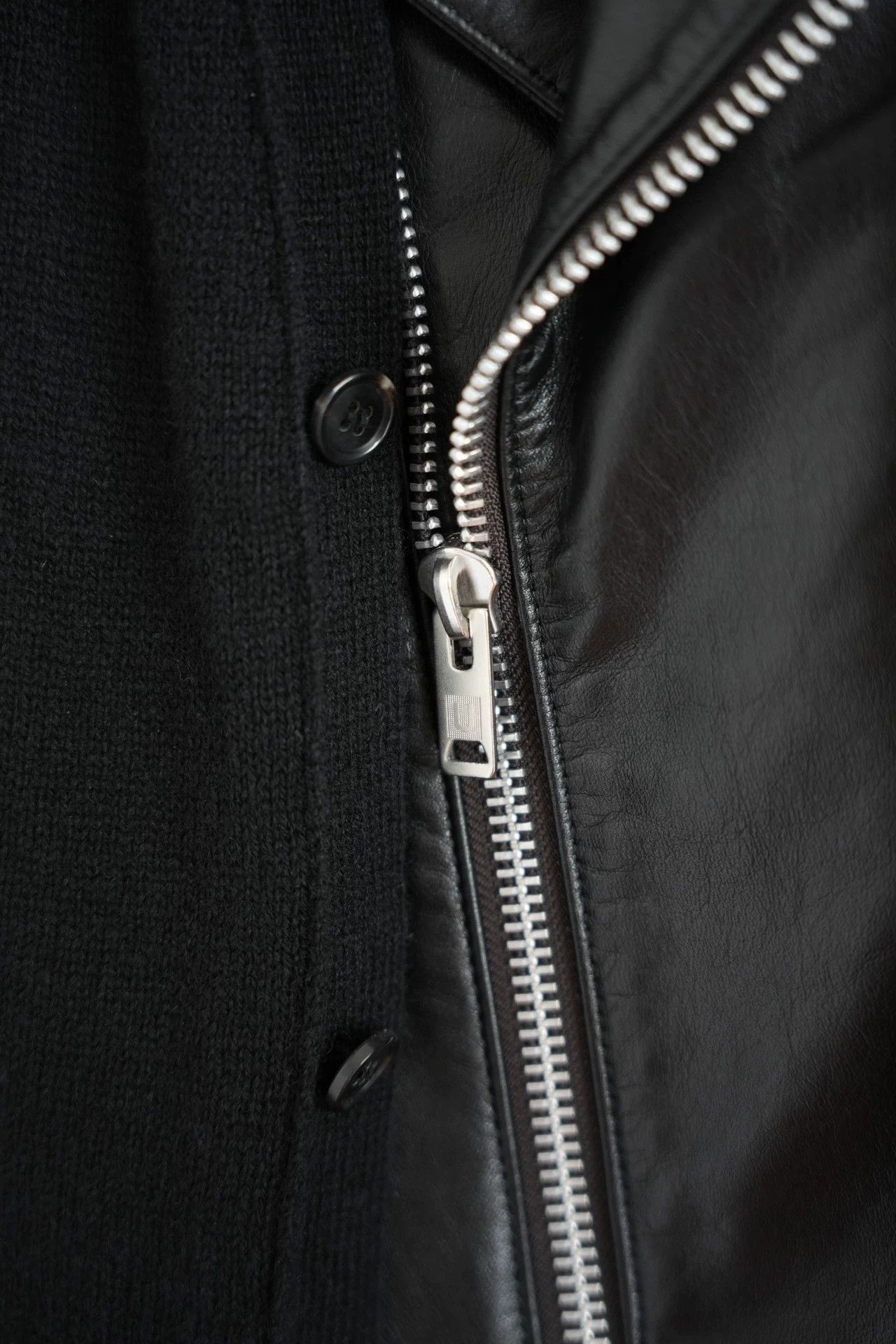 Undercover Black Leather and Knit Moto Jacket XL Size US XL / EU 56 / 4 - 5 Thumbnail