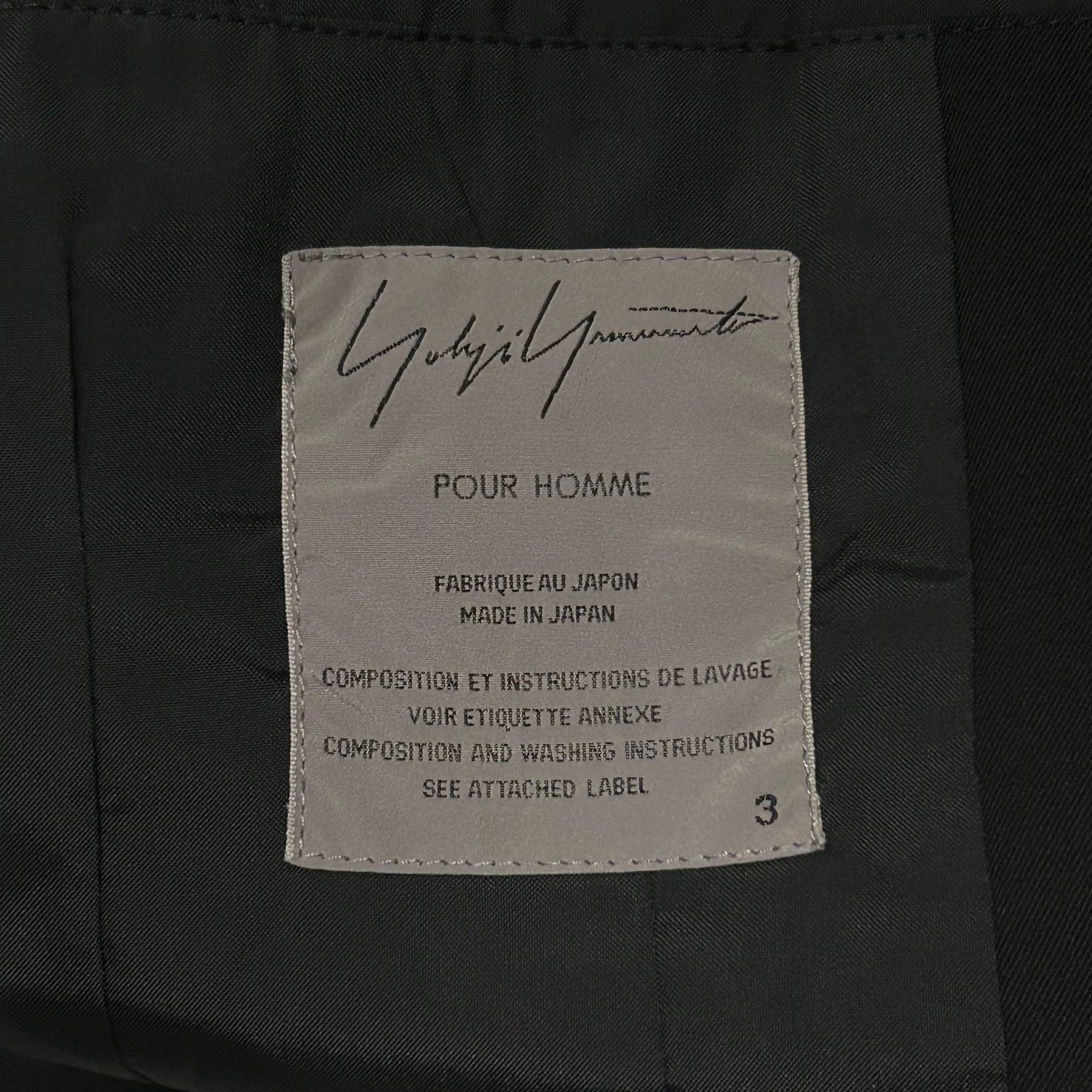 Yohji Yamamoto Black Collared Button-Front Jacket Size US L / EU 52-54 / 3 - 7 Thumbnail
