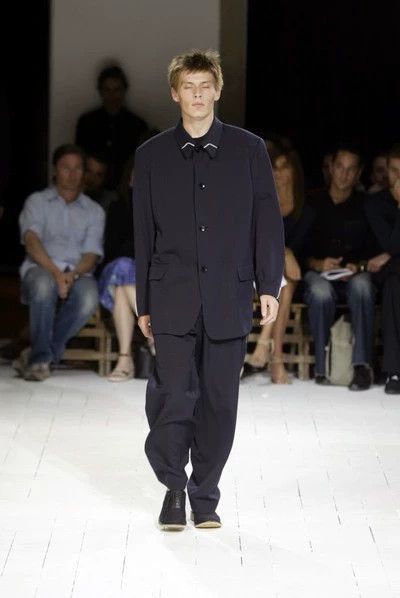 Yohji Yamamoto Black Collared Button-Front Jacket Size US L / EU 52-54 / 3 - 3 Thumbnail