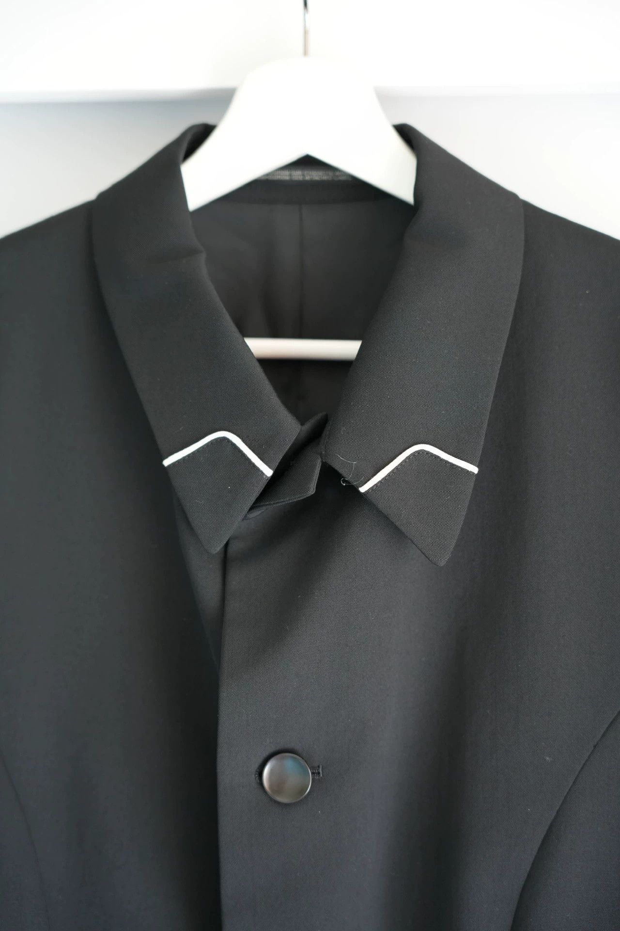 Yohji Yamamoto Black Collared Button-Front Jacket Size US L / EU 52-54 / 3 - 4 Thumbnail