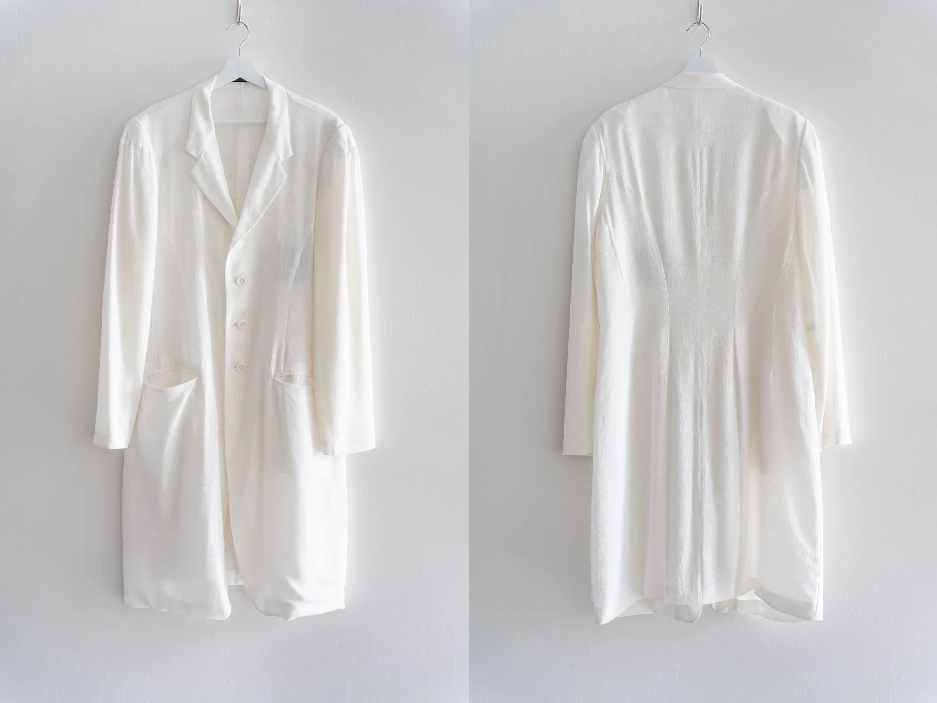Yohji Yamamoto White Long Sleeve Coat & Pants Set S Size US S / EU 44-46 / 1 - 2 Thumbnail
