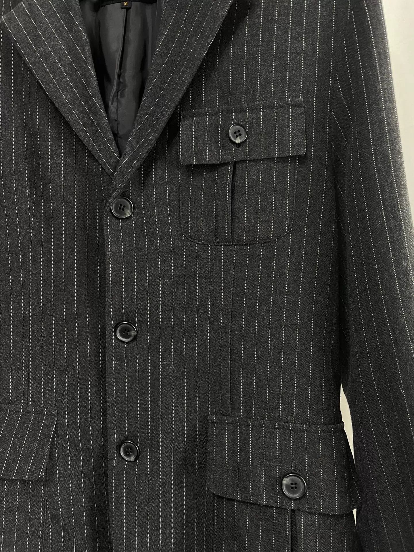 Comme des Garcons Black Striped Single-Breasted Blazer Size US M / EU 48-50 / 2 - 4 Thumbnail