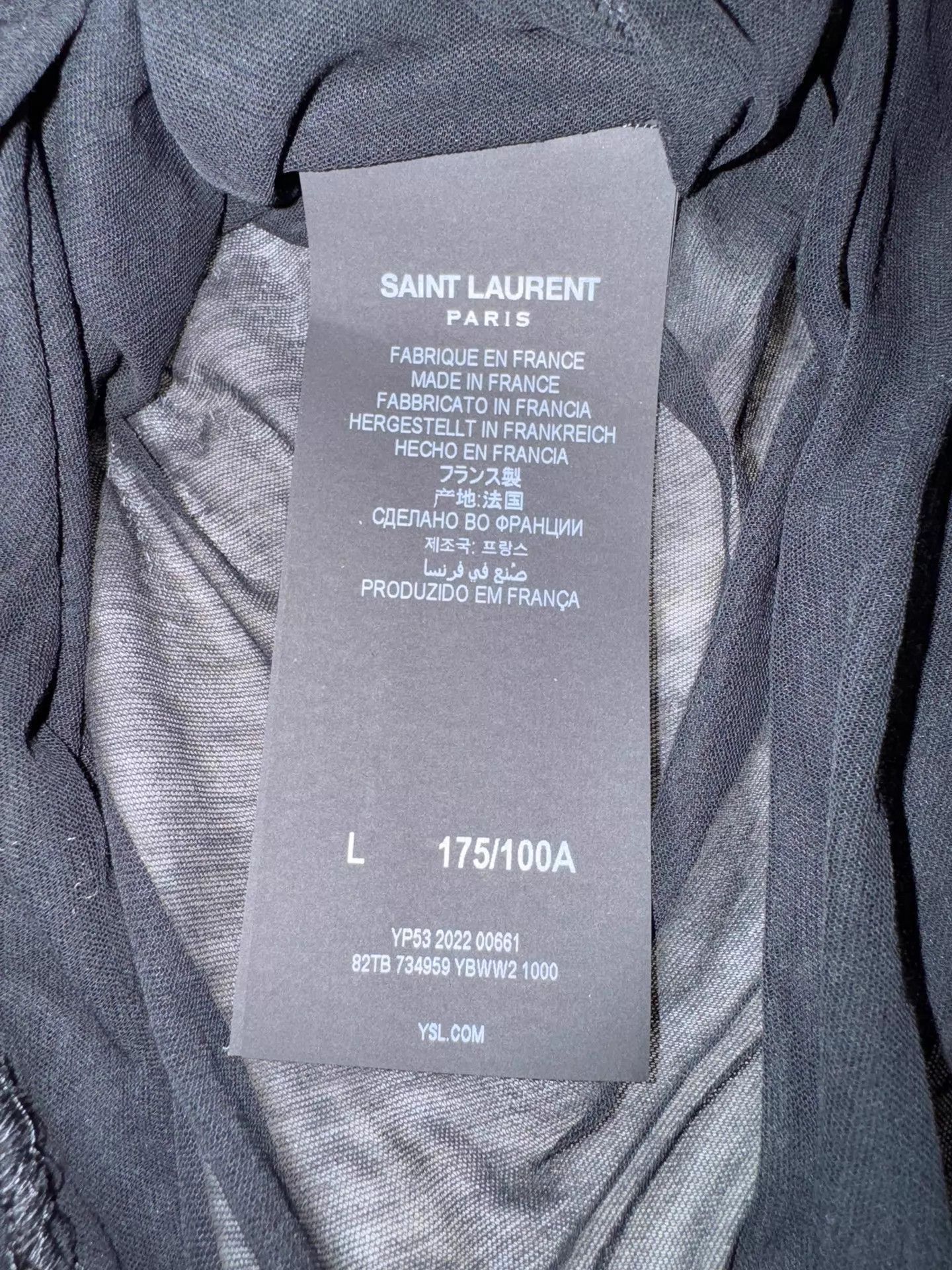 Saint Laurent Paris Black Long Sleeve Wrap Front Sheer Top Size US L / EU 52-54 / 3 - 3 Thumbnail