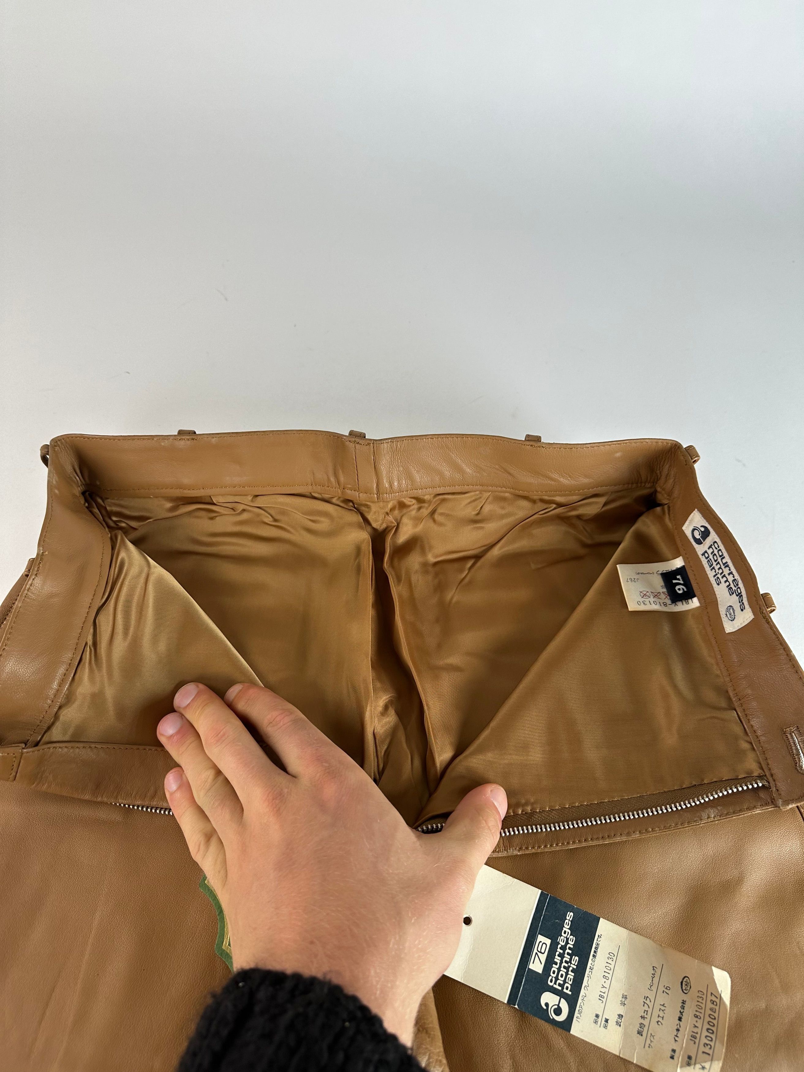 Courreges Vintage Leather Pants Brown M Size US 38 / EU 54 - 10 Thumbnail