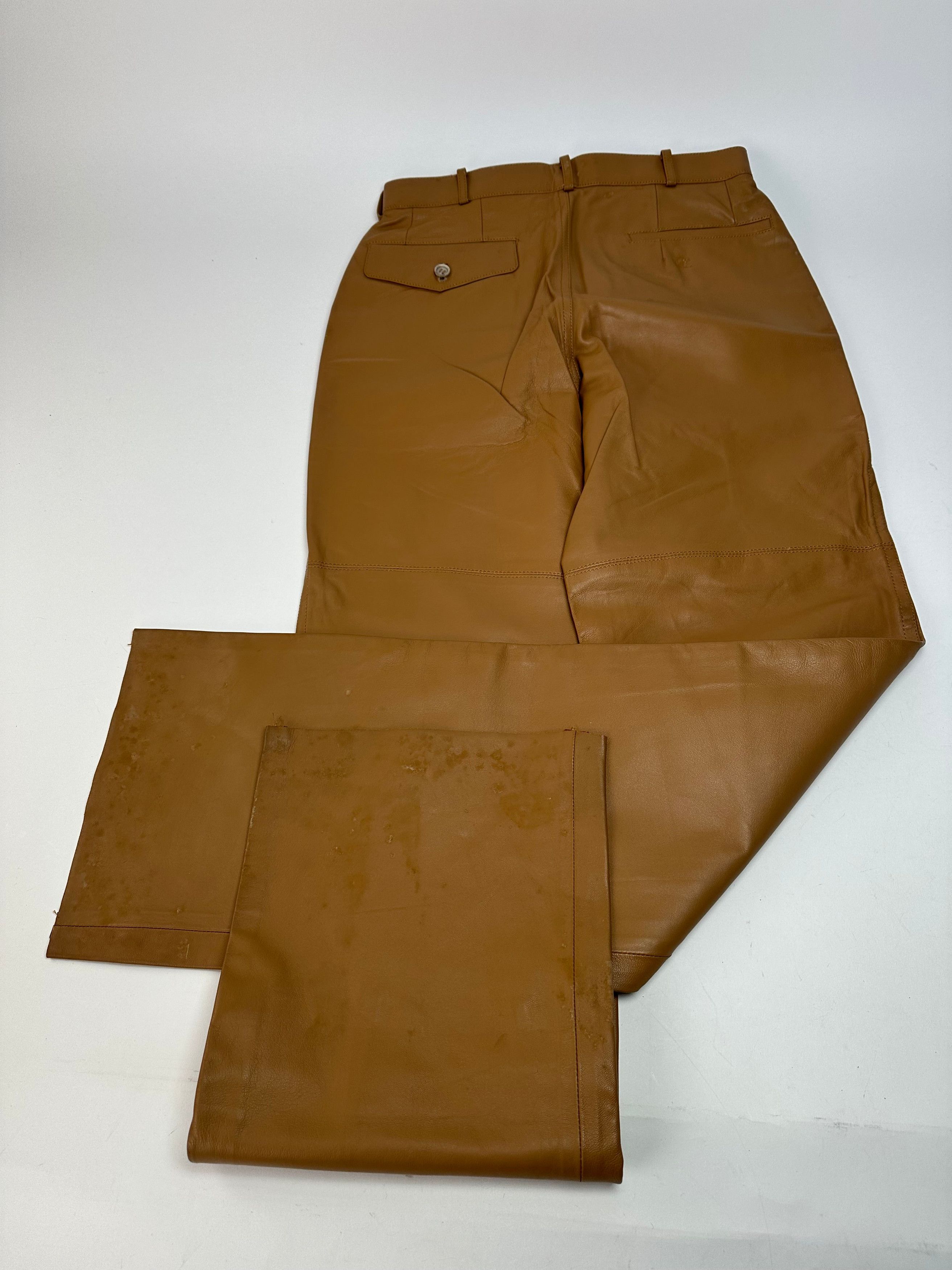 Courreges Vintage Leather Pants Brown M Size US 38 / EU 54 - 12 Thumbnail
