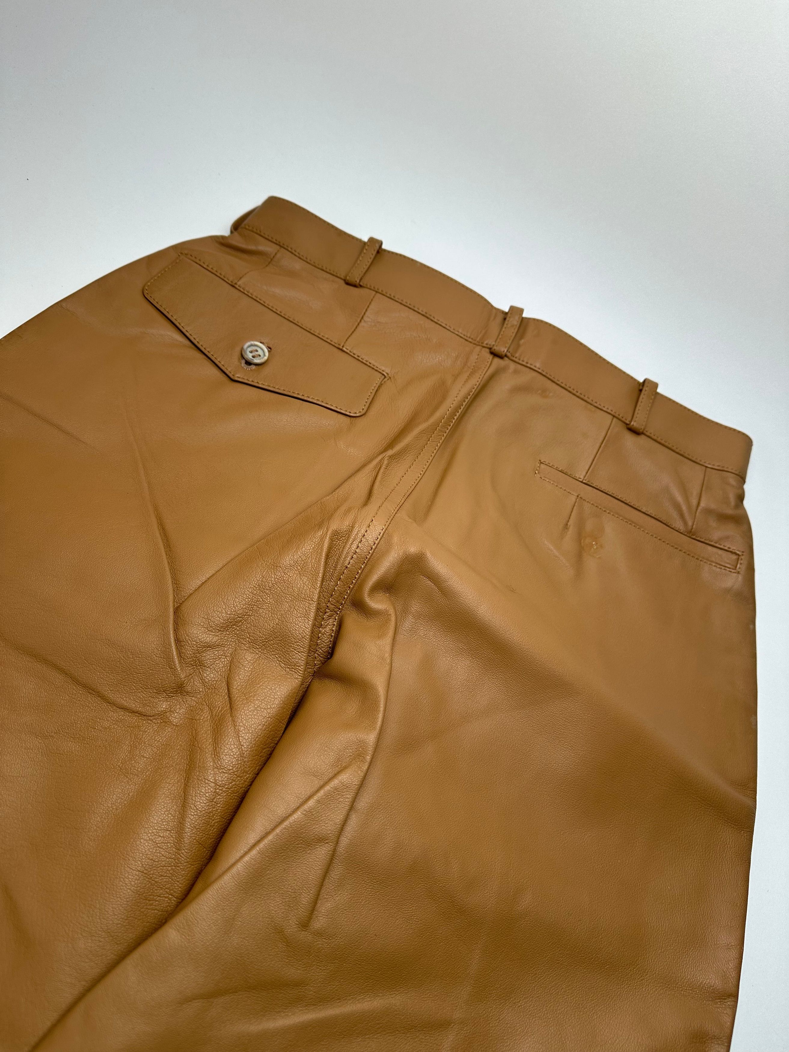 Courreges Vintage Leather Pants Brown M Size US 38 / EU 54 - 13 Thumbnail