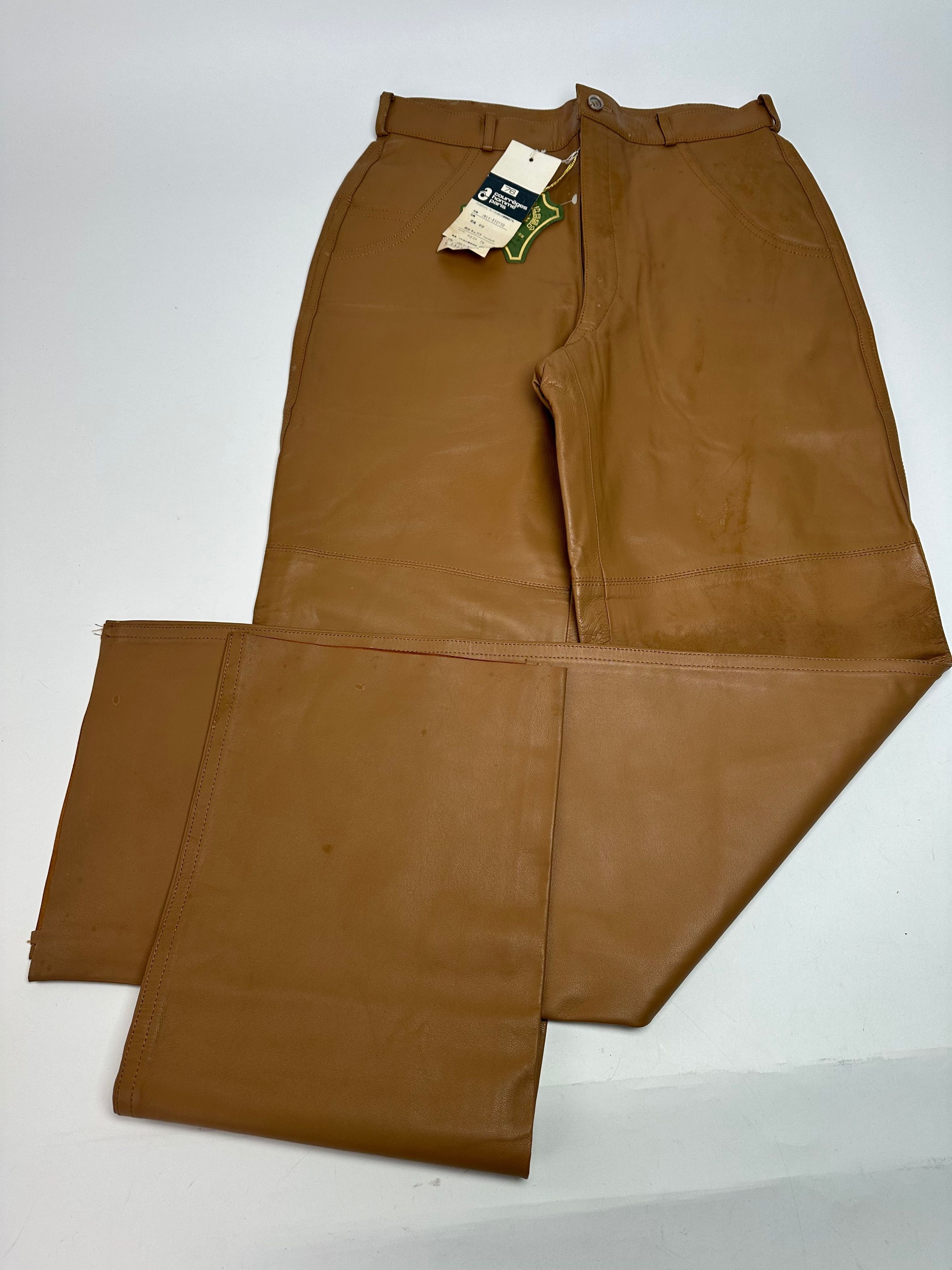 Courreges Vintage Leather Pants Brown M Size US 38 / EU 54 - 14 Thumbnail