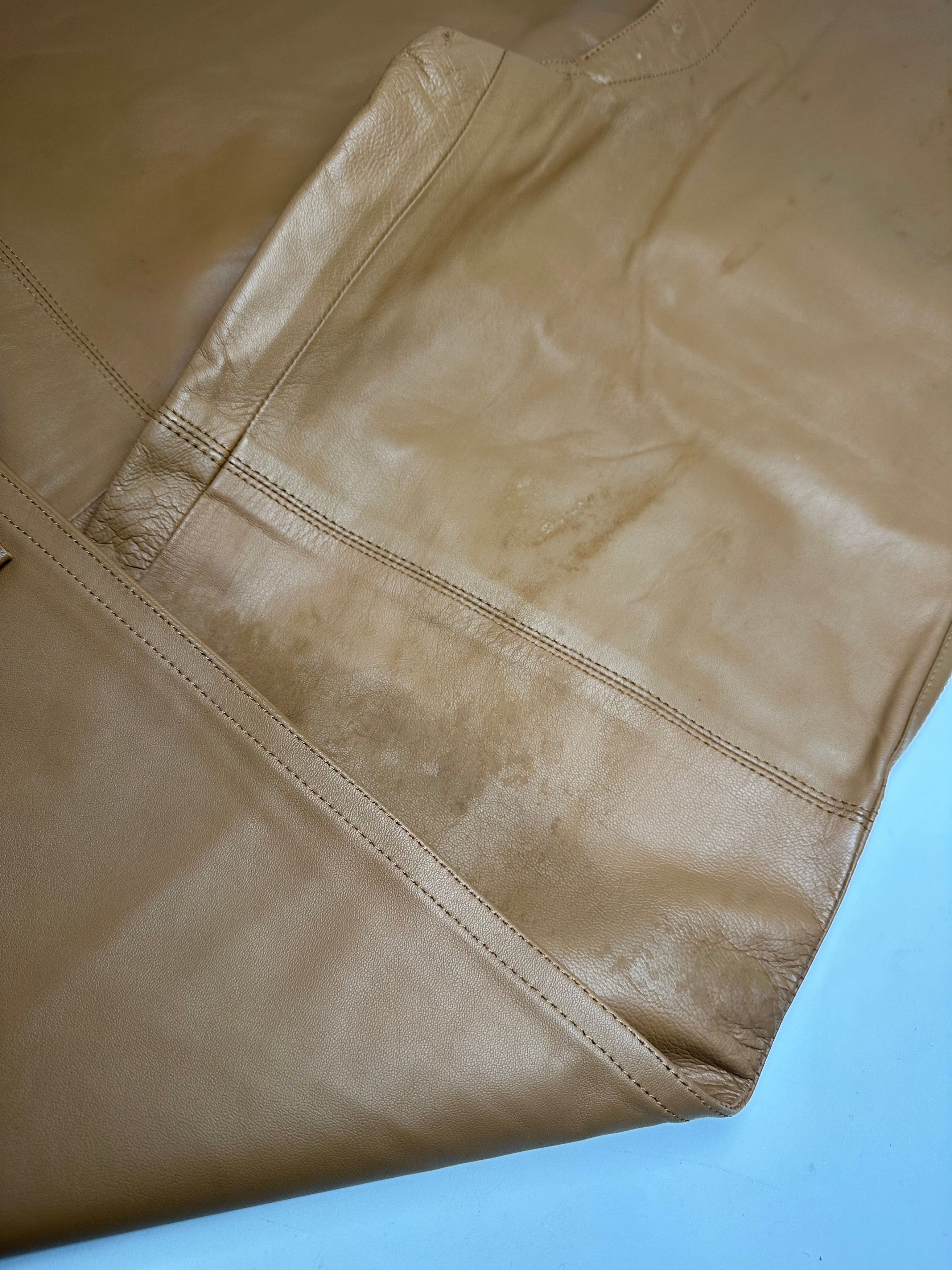 Courreges Vintage Leather Pants Brown M Size US 38 / EU 54 - 3 Thumbnail
