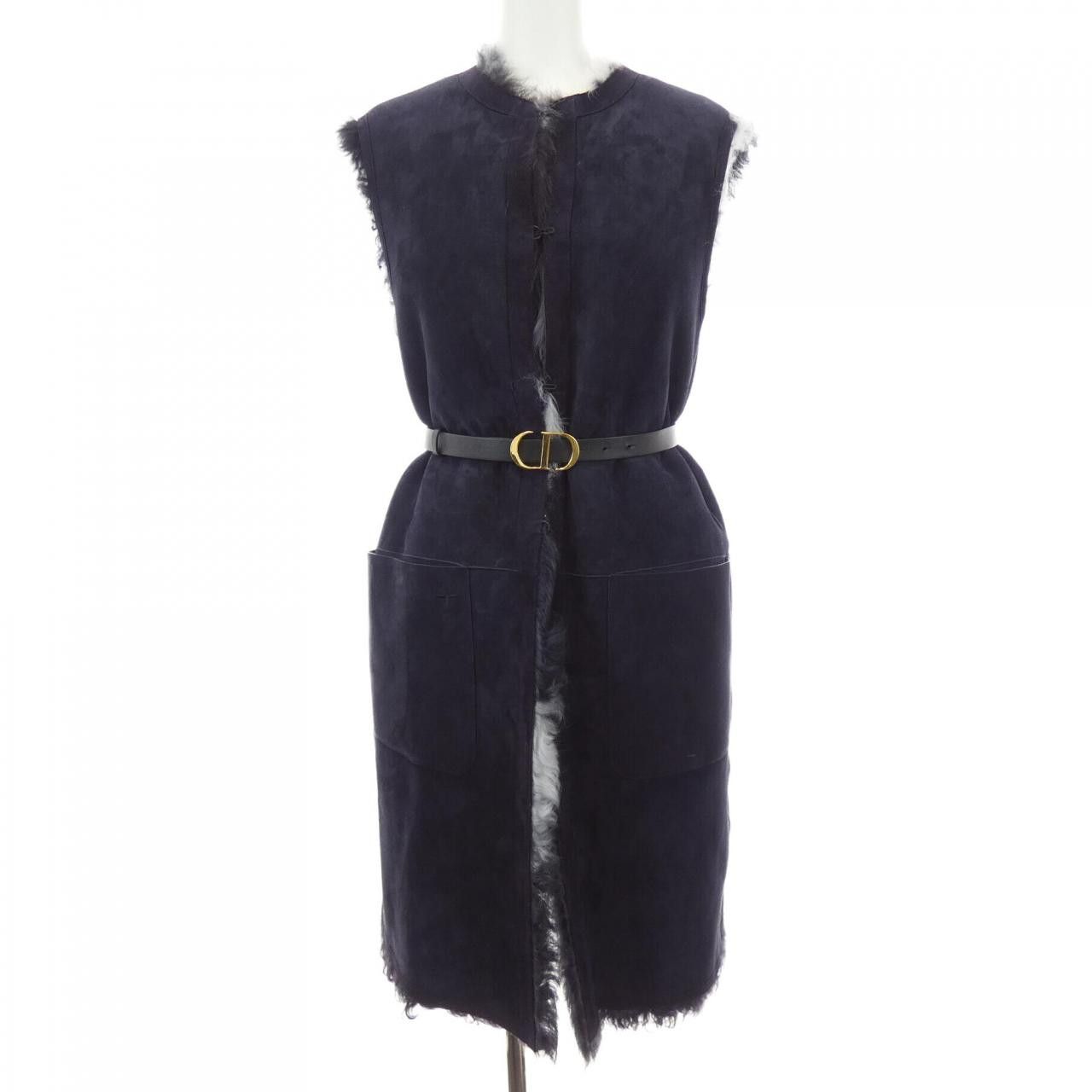 Dior Dior Christian Dior Shearling Long Vest Fur Outerwear 048G02AL835 DUTY FREE for USA Size ONE SIZE - 8 Thumbnail