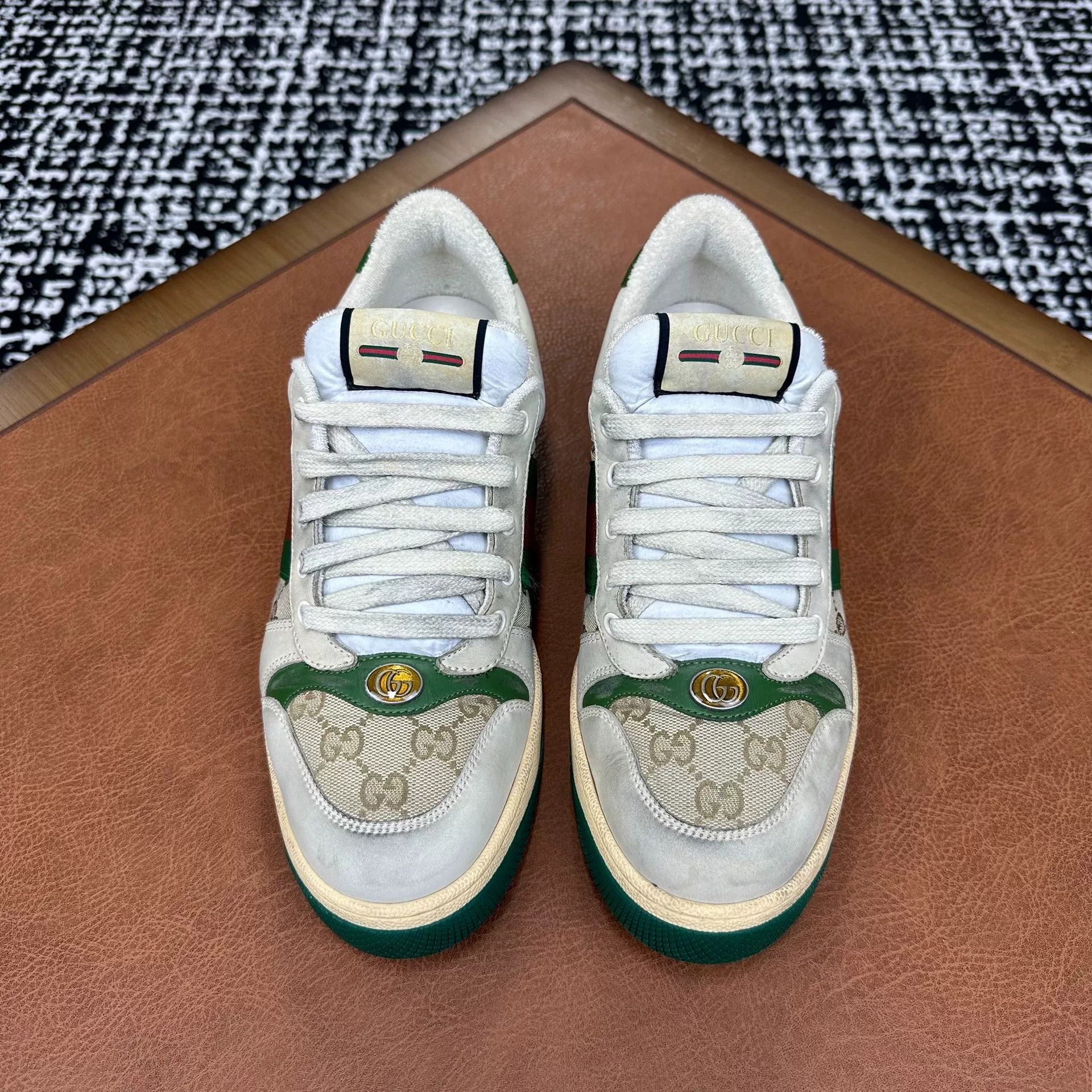 Gucci Gucci Leather Green Lowtop Sneakers 9 Men Size US 9 / EU 42 - 4 Thumbnail