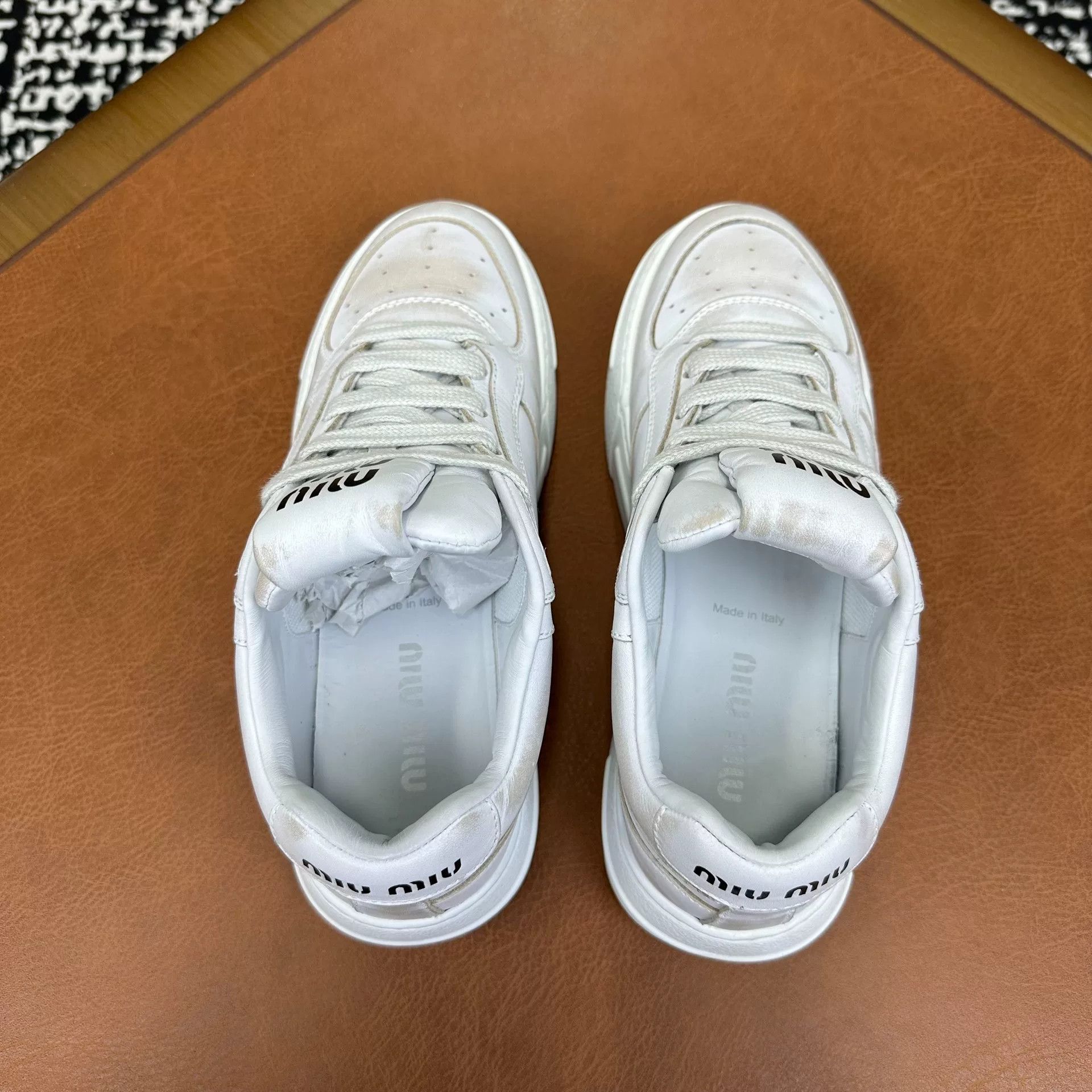 Miu Miu Miu Miu Retro White Lowtop Sneakers it_38 Women Size US 8 / IT 38 - 5 Thumbnail