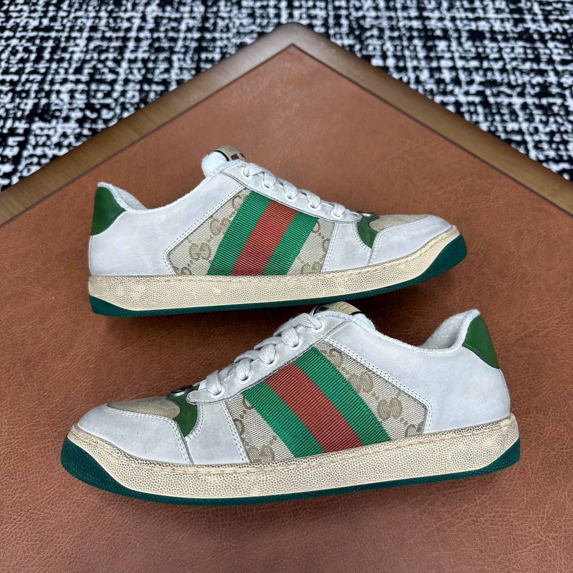 Gucci Gucci Leather Green Lowtop Sneakers 7 Men Size US 7 / EU 40 - 5 Thumbnail