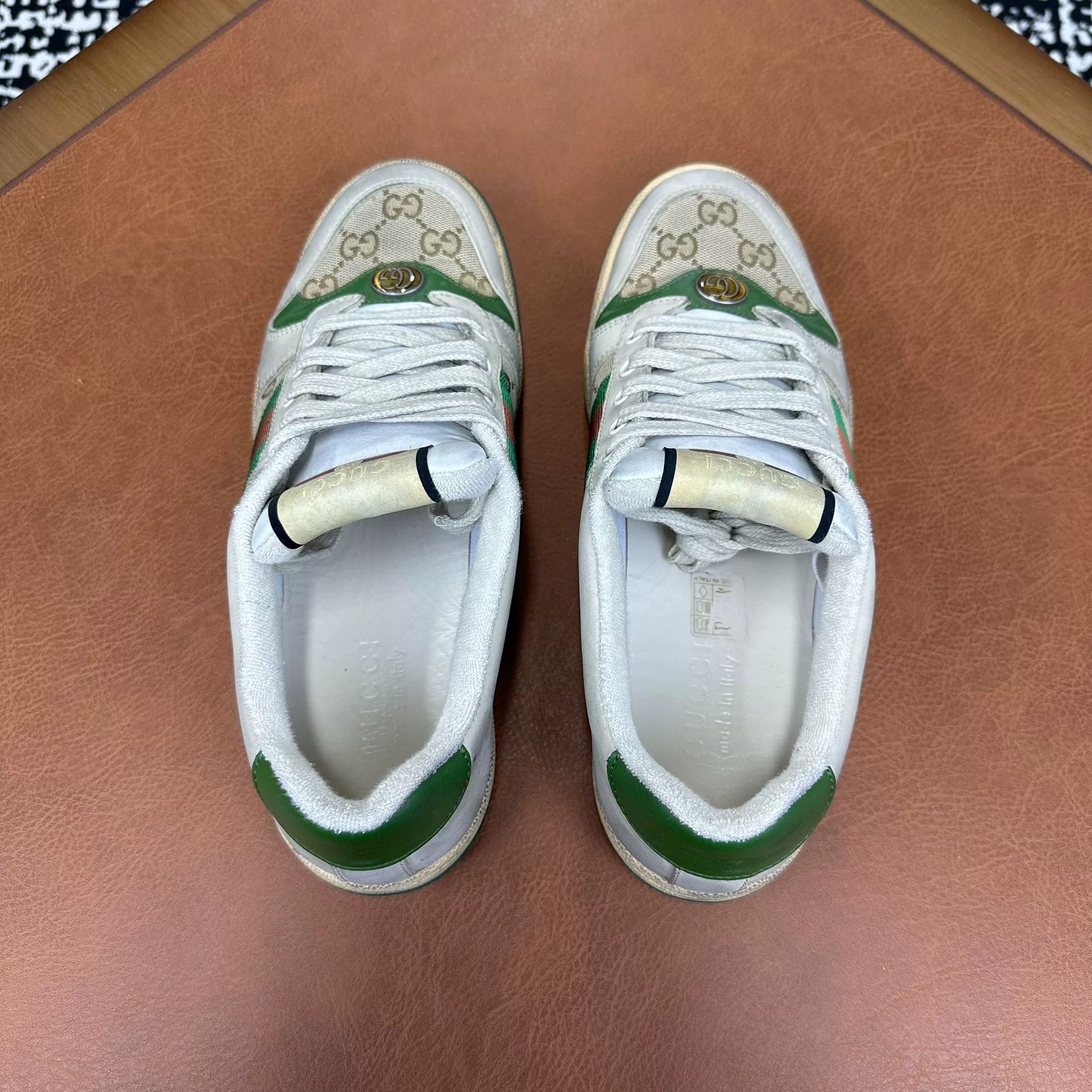 Gucci Gucci Leather Green Lowtop Sneakers 7 Men Size US 7 / EU 40 - 4 Thumbnail