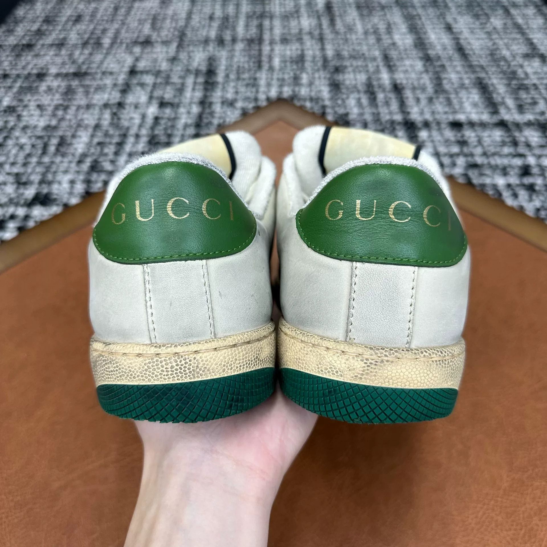 Gucci Gucci Leather Green Lowtop Sneakers 7 Men Size US 7 / EU 40 - 3 Thumbnail