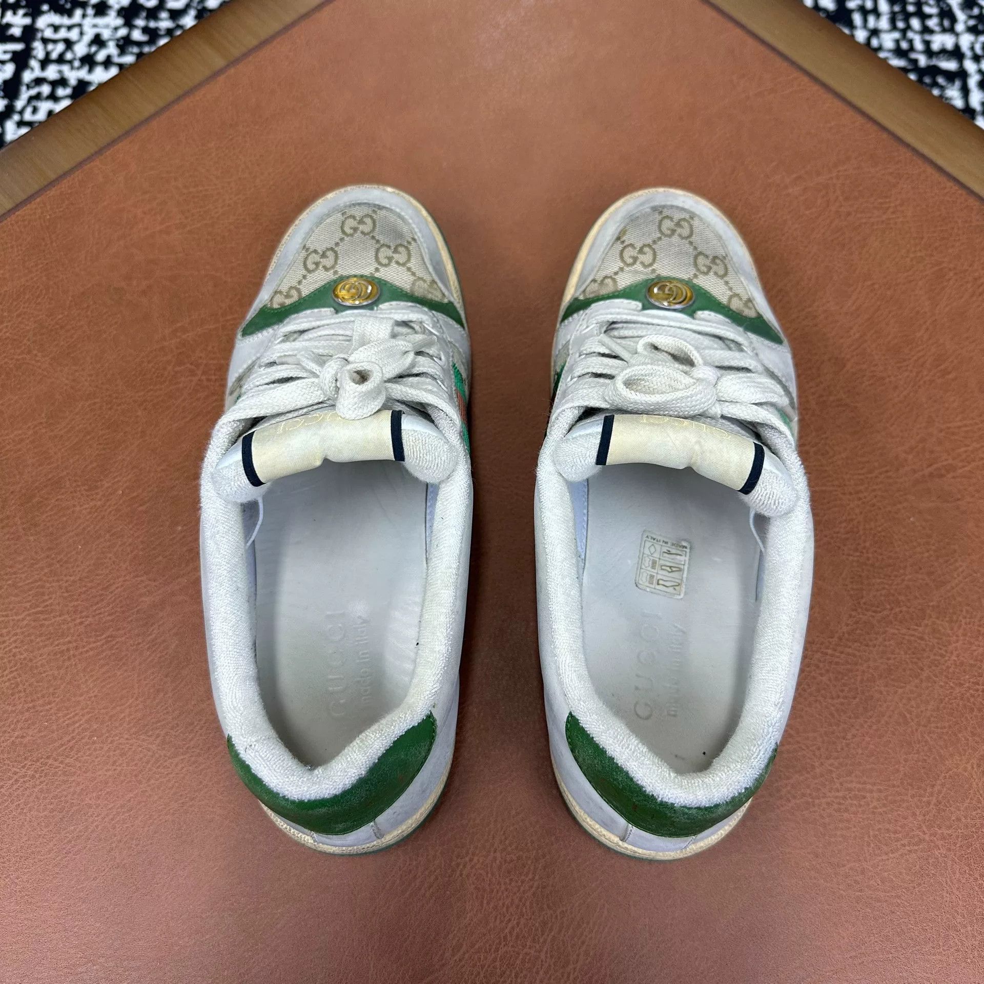 Gucci Gucci Leather Green Lowtop Sneakers 7 Men Size US 7 / EU 40 - 3 Thumbnail