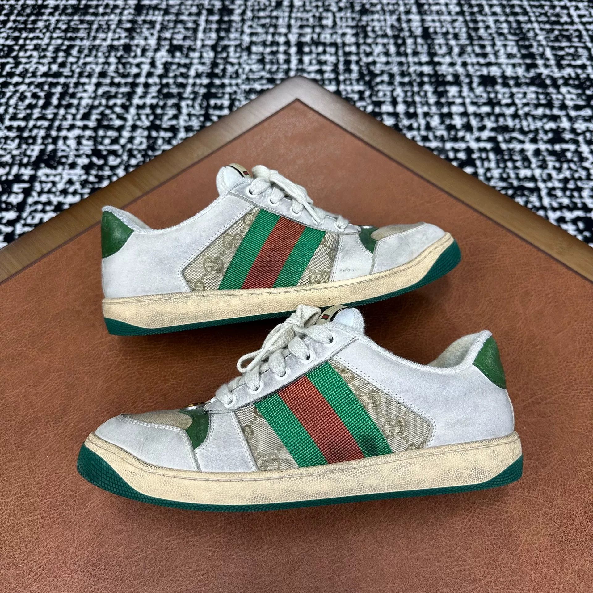 Gucci Gucci Leather Green Lowtop Sneakers 7 Men Size US 7 / EU 40 - 4 Thumbnail