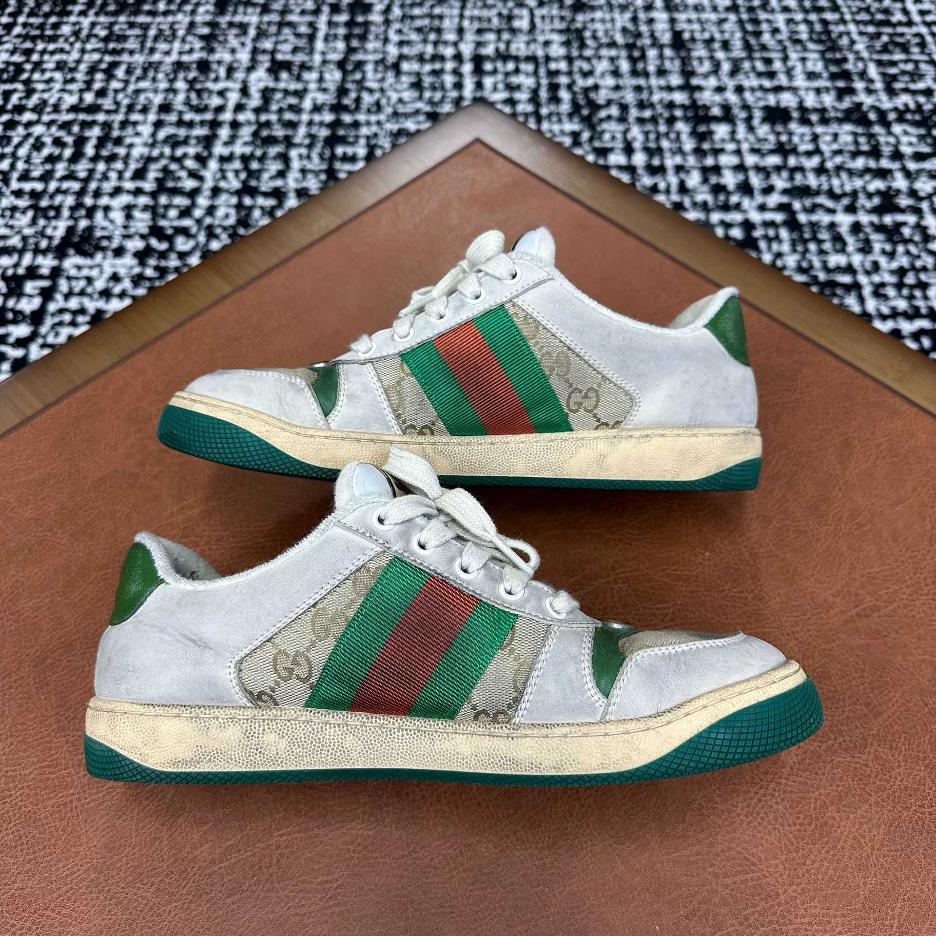 Gucci Gucci Leather Green Lowtop Sneakers 7 Men Size US 7 / EU 40 - 5 Thumbnail