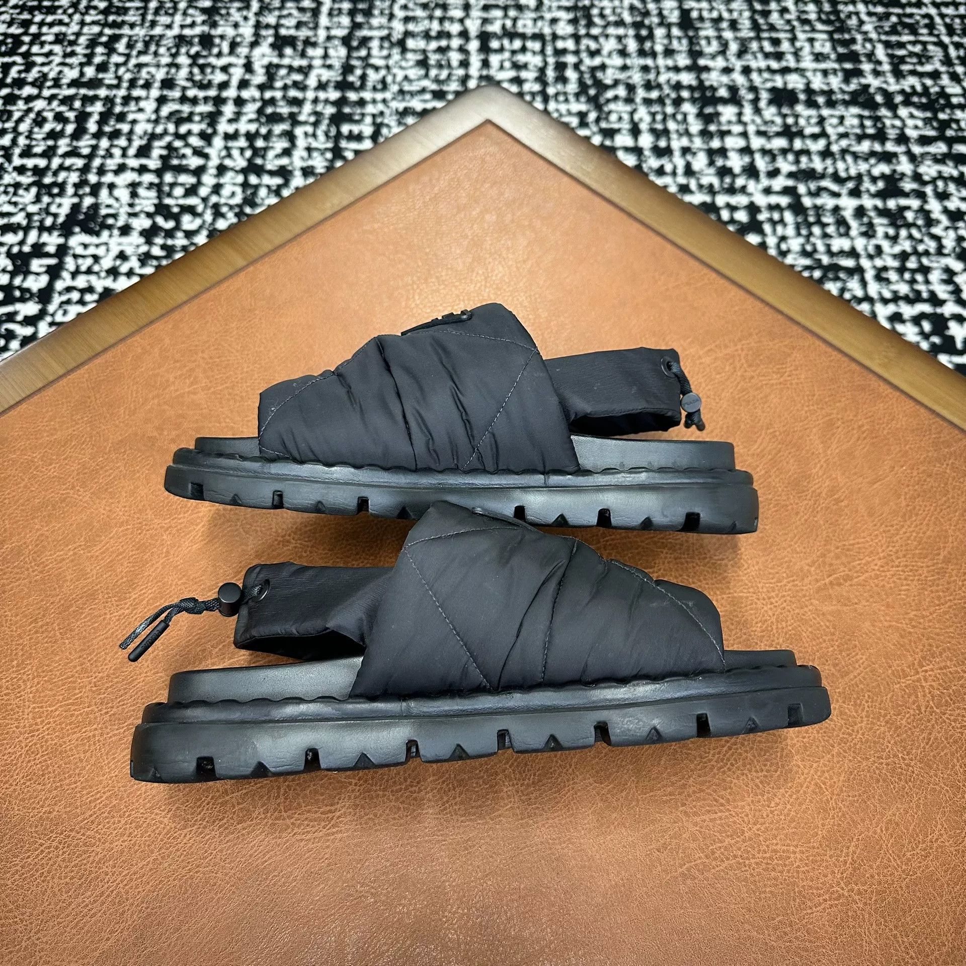 Prada Prada Nylon Black Sandals it_37 Women Size US 7 / IT 37 - 7 Thumbnail
