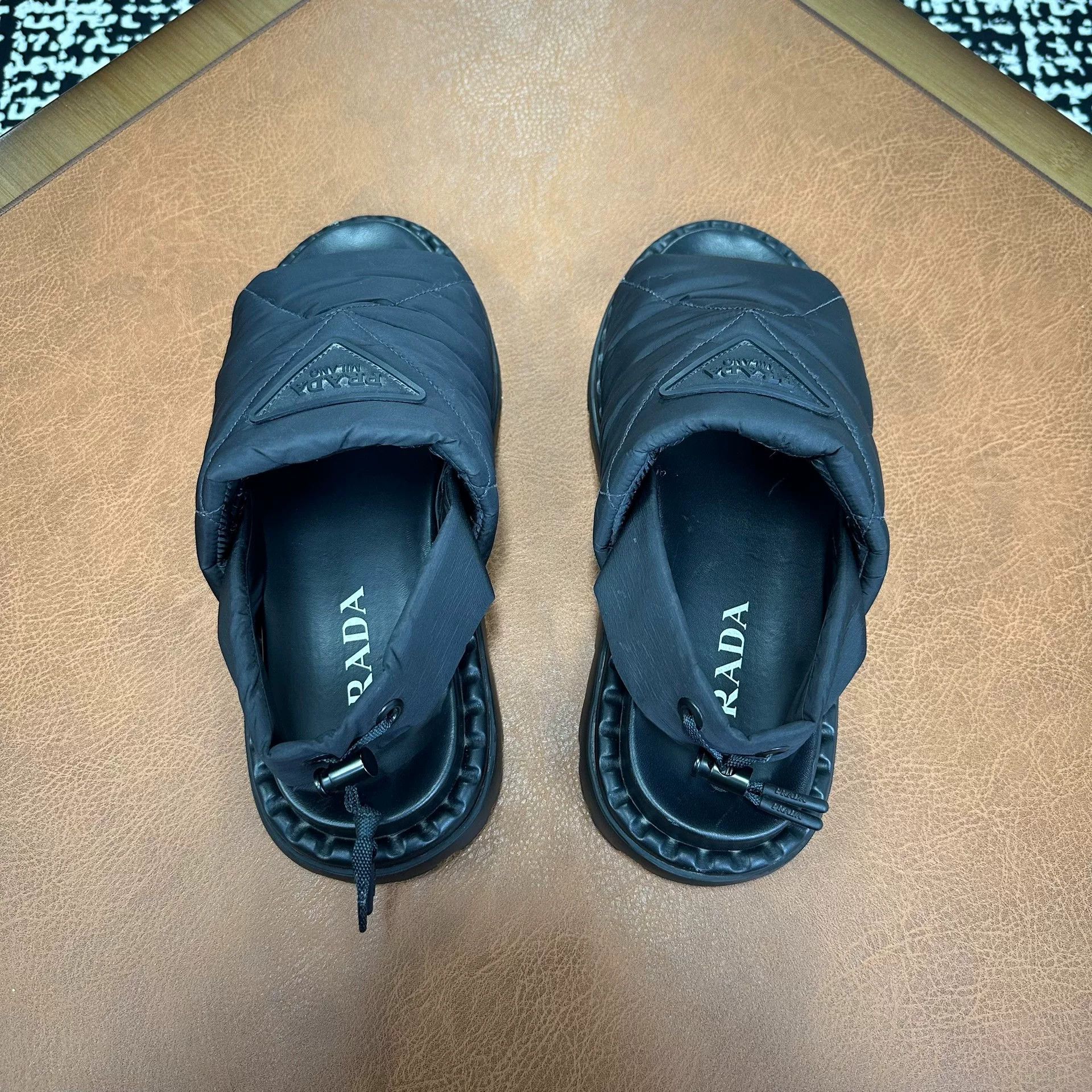 Prada Prada Nylon Black Sandals it_37 Women Size US 7 / IT 37 - 3 Thumbnail