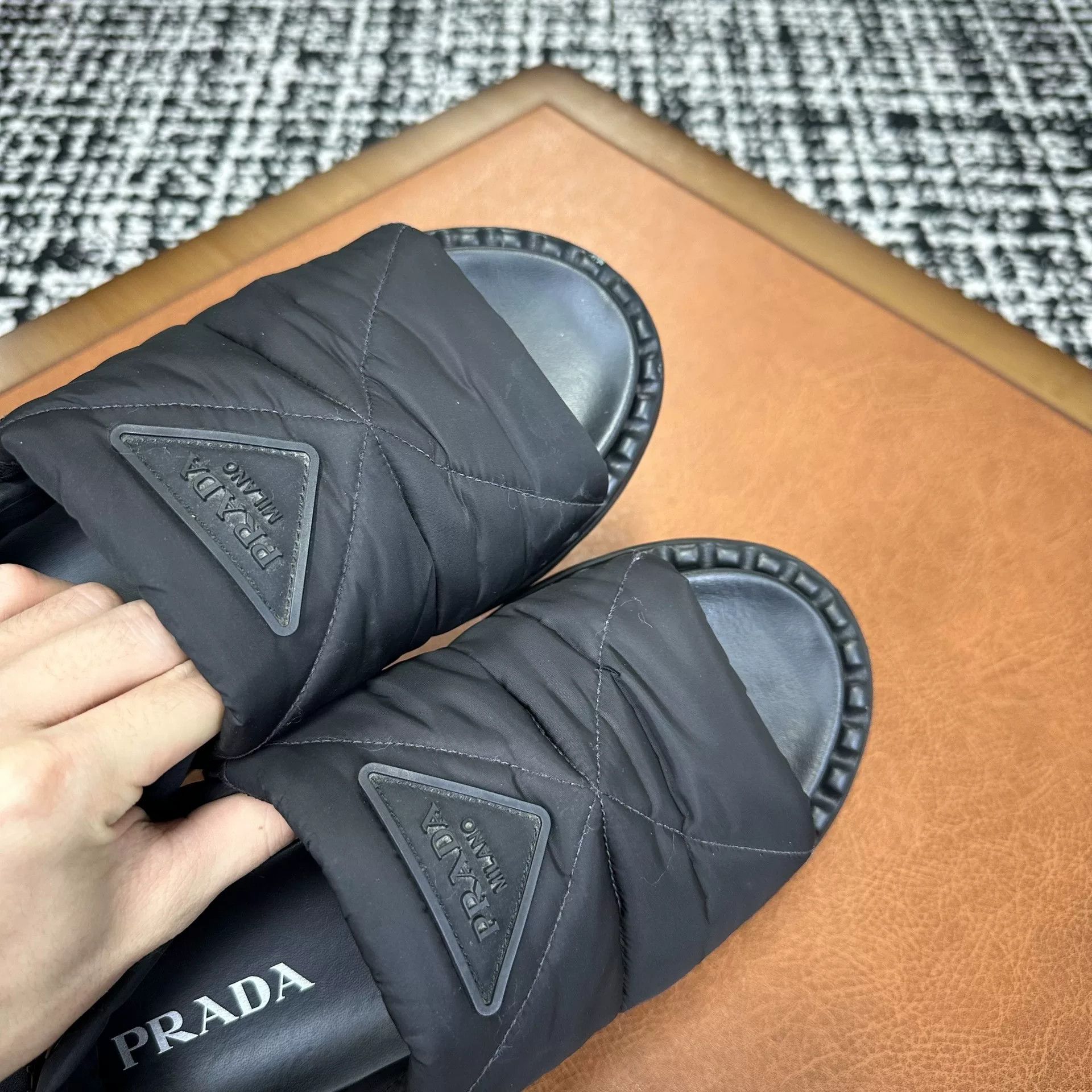 Prada Prada Nylon Black Sandals it_37 Women Size US 7 / IT 37 - 5 Thumbnail