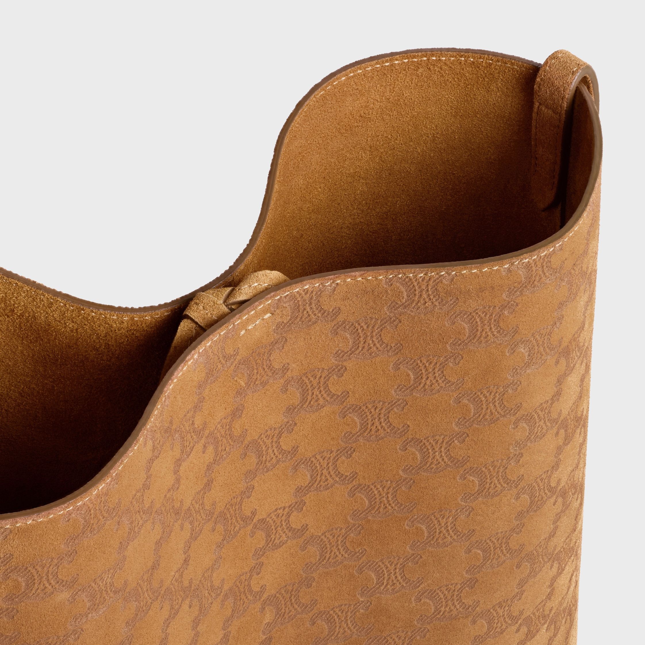 Celine BUCKET IN SUEDE CALFSKIN WITH TRIOMPHE ALL OVER havana Size ONE SIZE - 4 Thumbnail