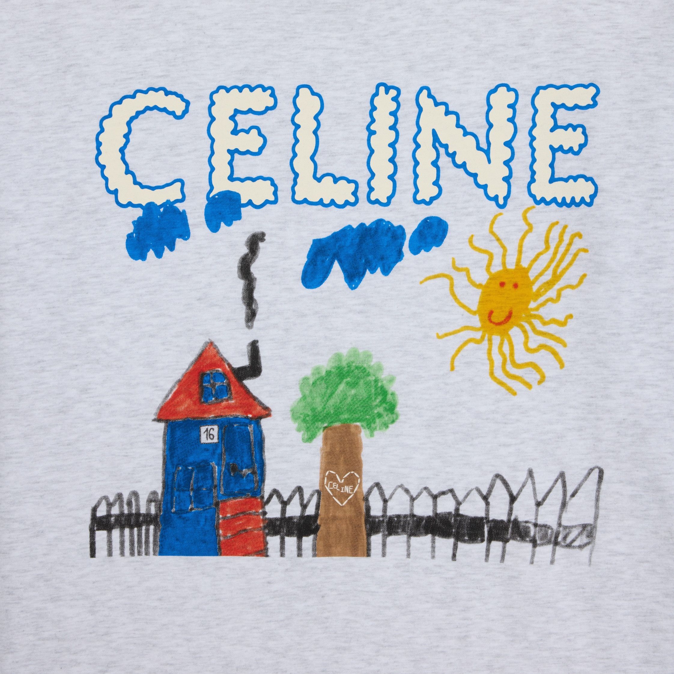 Celine REGULAR T-SHIRT IN COTTON JERSEY grey/multicolor Size US L / EU 52-54 / 3 - 4 Thumbnail