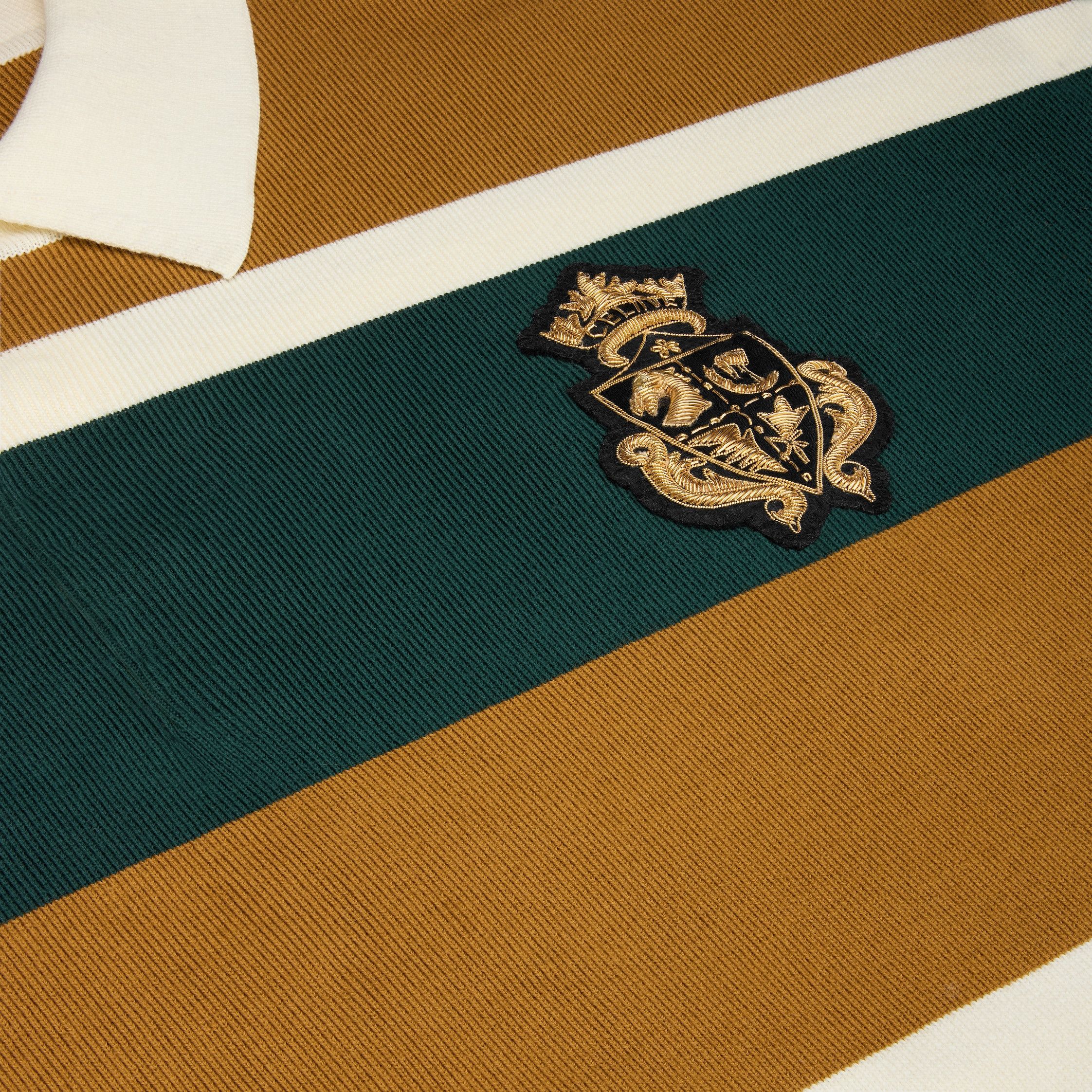 Celine BLASON RUGBY POLO SHIRT IN STRIPED COTTON green/ochre Size US XS / EU 42 / 0 - 4 Thumbnail