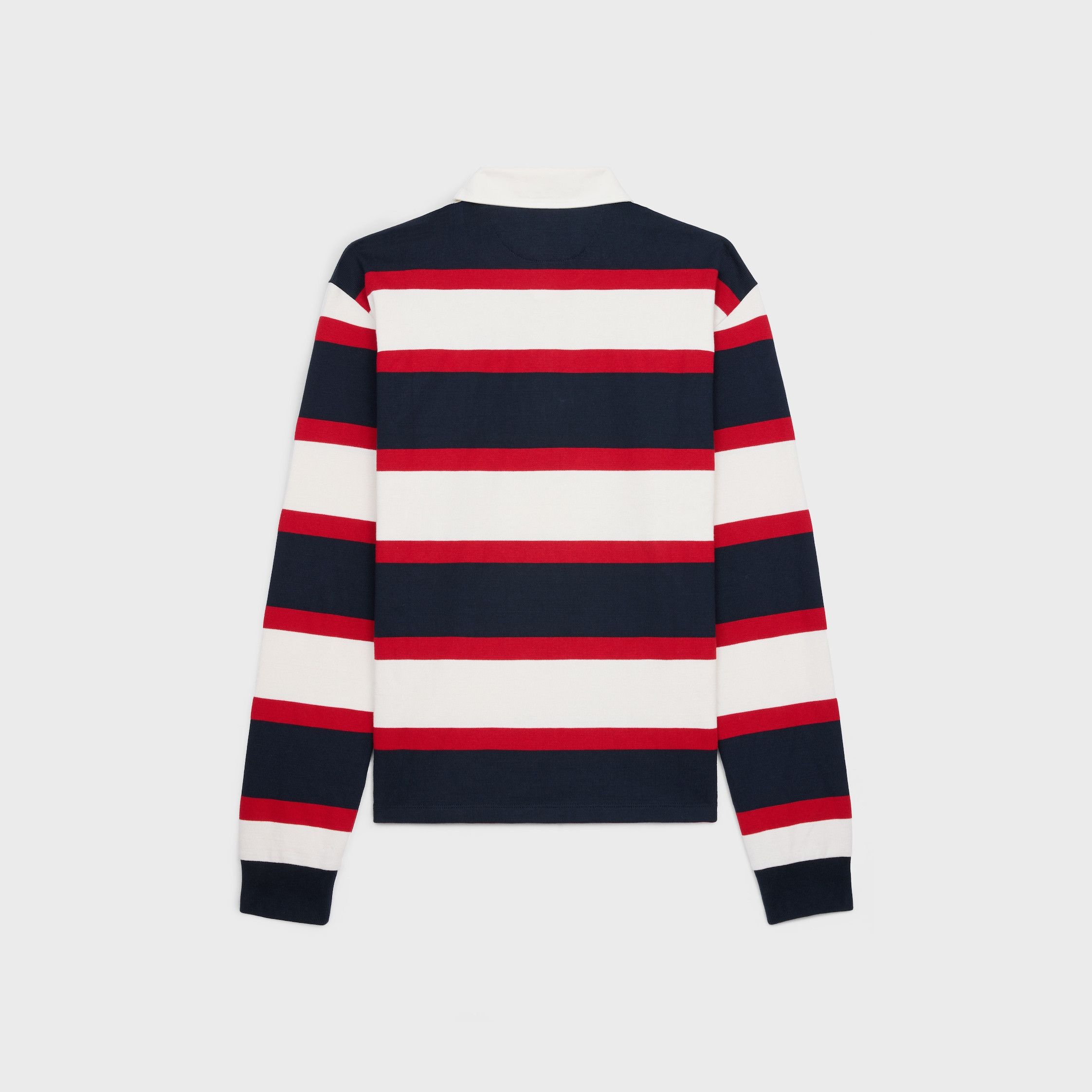Celine BLASON RUGBY POLO SHIRT IN STRIPED COTTON white/navy/red Size US S / EU 44-46 / 1 - 2 Thumbnail