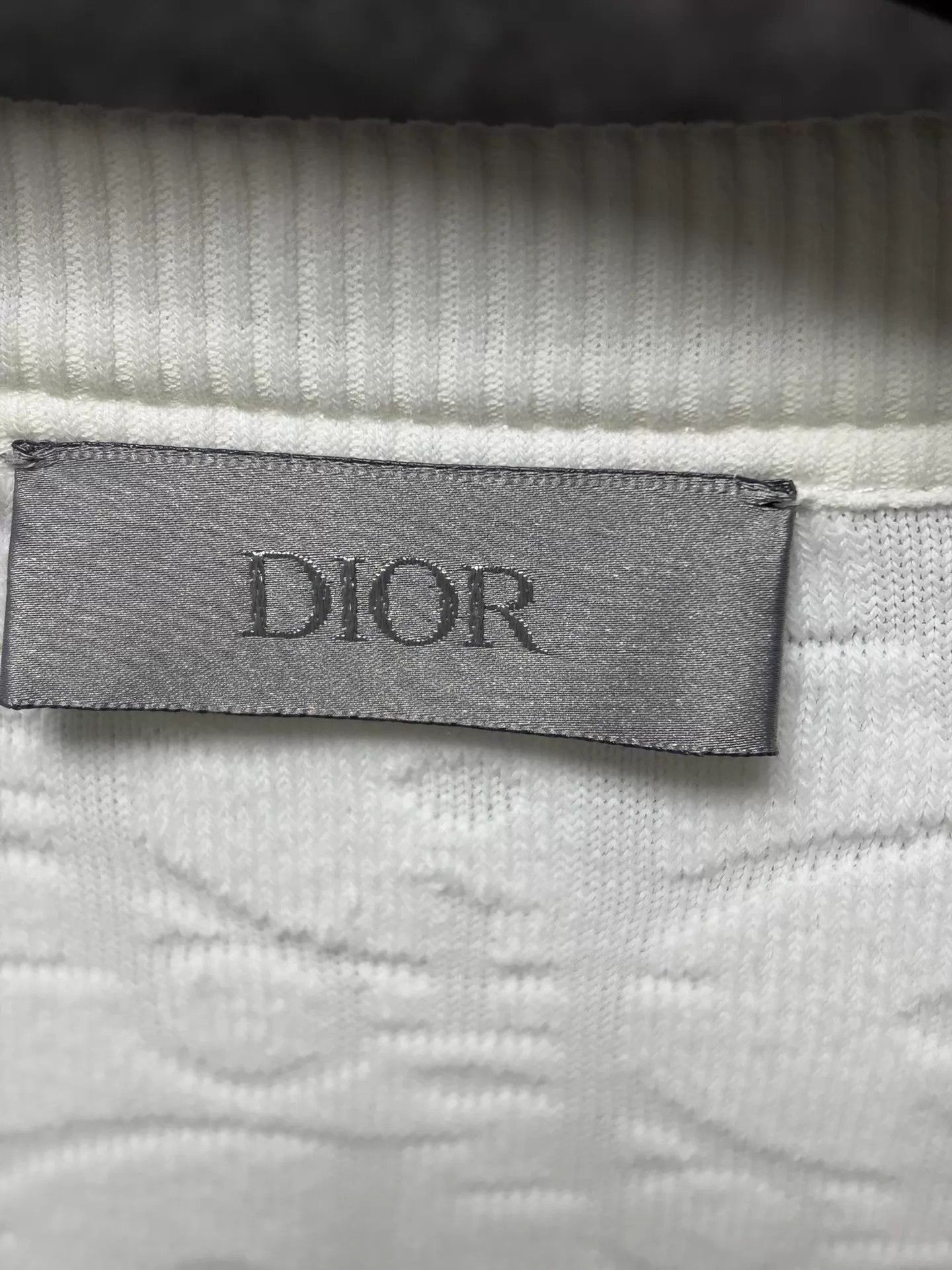 Dior White Short Sleeve Textured Pattern T-Shirt Size US S / EU 44-46 / 1 - 3 Thumbnail