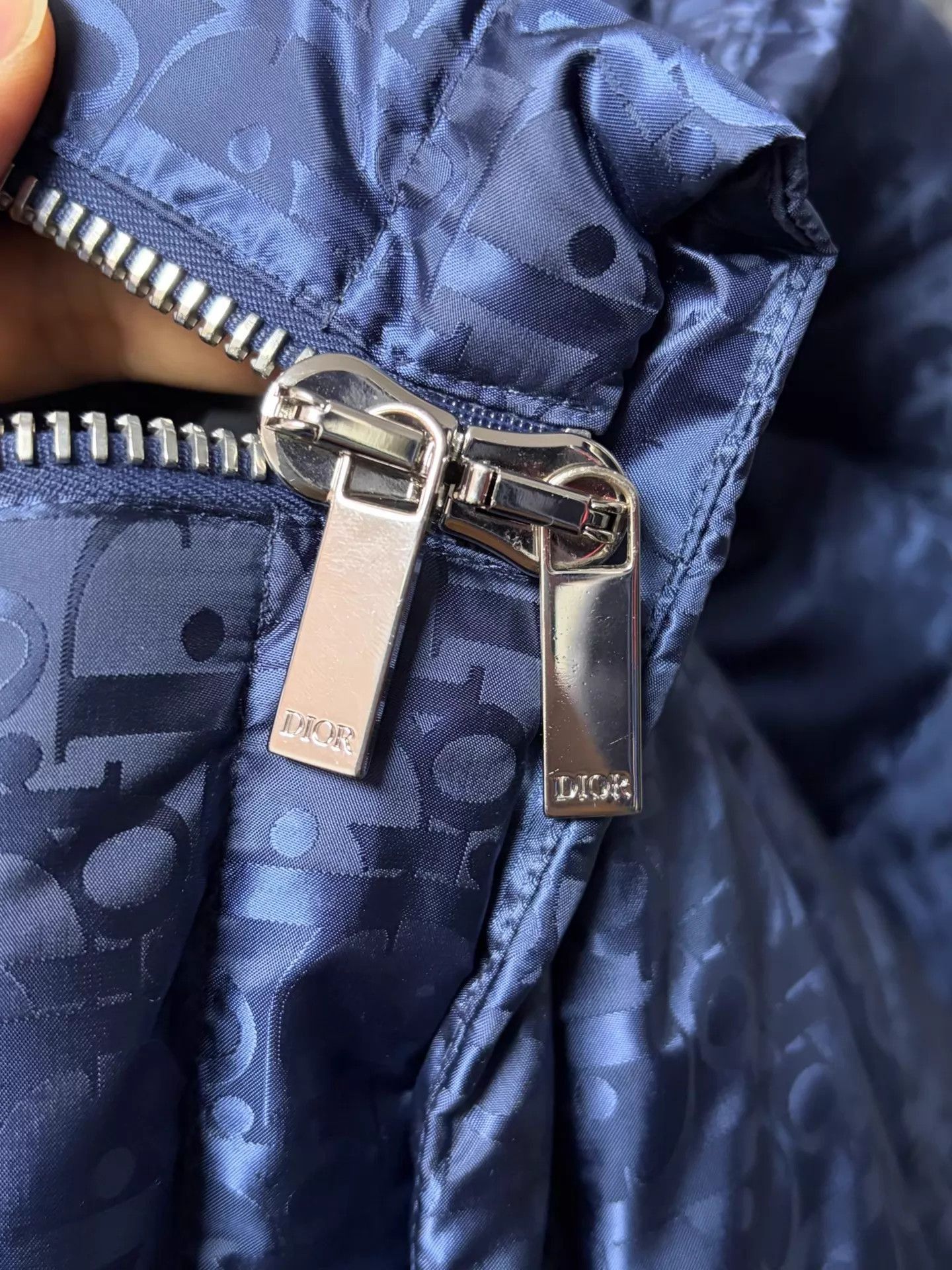 Dior Blue Quilted Puffer Jacket with Zip Closure Size US S / EU 44-46 / 1 - 5 Thumbnail