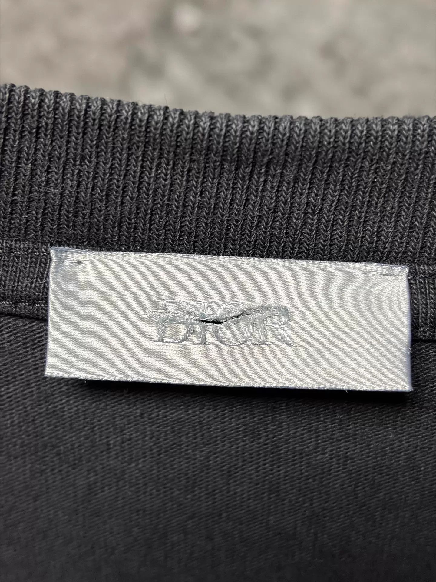 Dior Black Short Sleeve Graphic Tee with Striped Sleeves Size US L / EU 52-54 / 3 - 3 Thumbnail