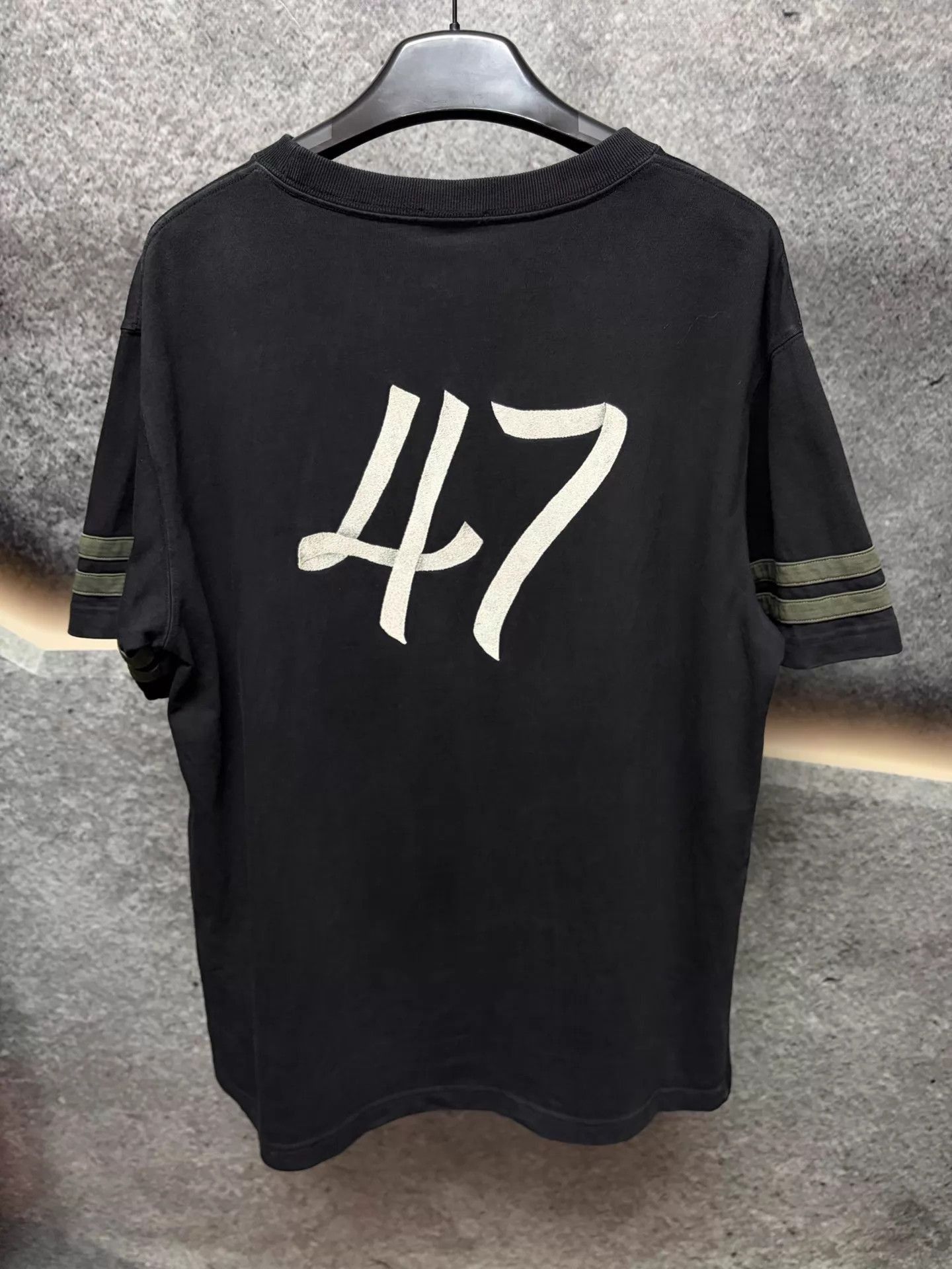 Dior Black Short Sleeve Graphic Tee with Striped Sleeves Size US L / EU 52-54 / 3 - 2 Thumbnail