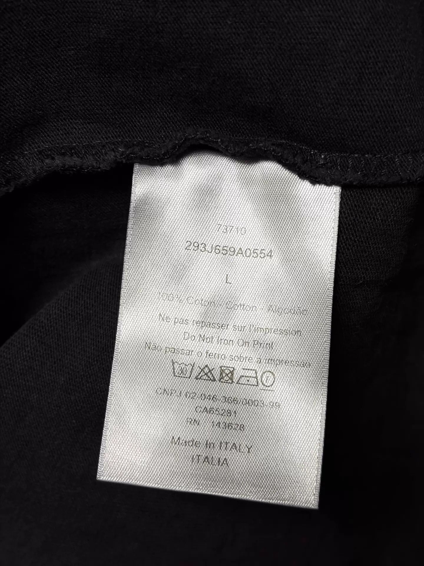 Dior Black Short Sleeve Graphic Tee with Striped Sleeves Size US L / EU 52-54 / 3 - 4 Thumbnail