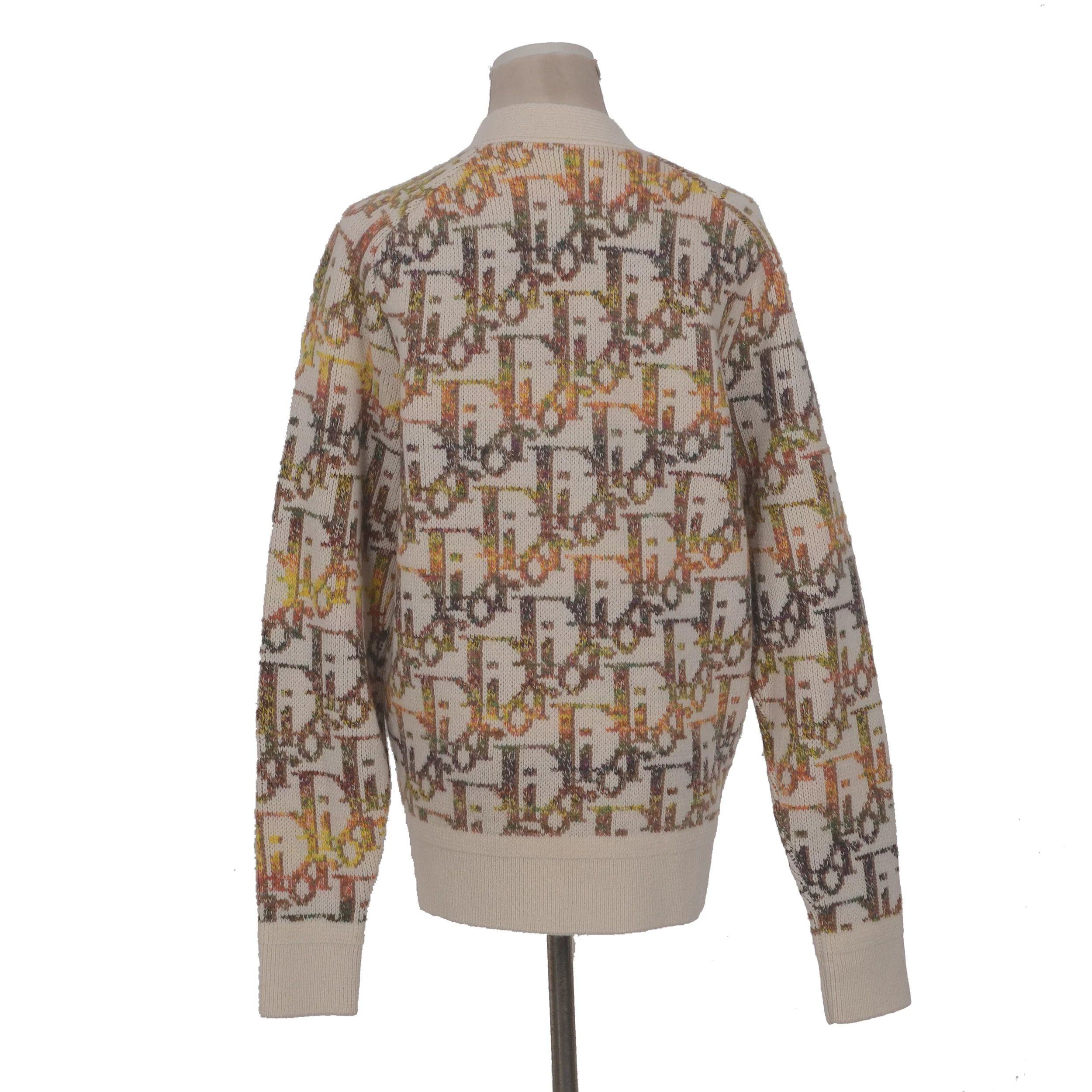 Dior Dior Cream Monogram Knitted Coat Size S / US 4 / IT 40 - 2 Thumbnail