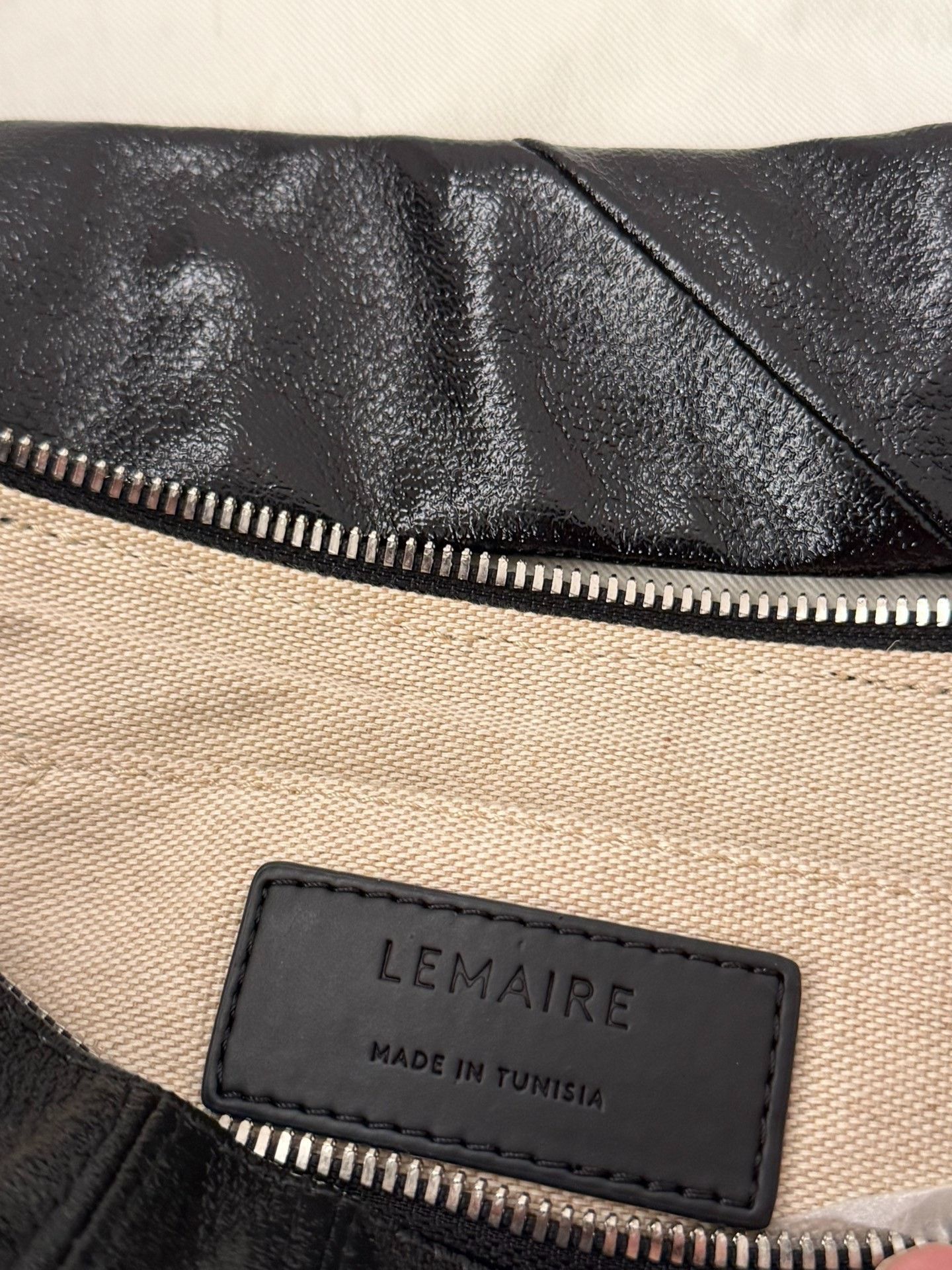 Lemaire LEMAIRE Black Coated Small Croissant Bag Size ONE SIZE - 6 Thumbnail