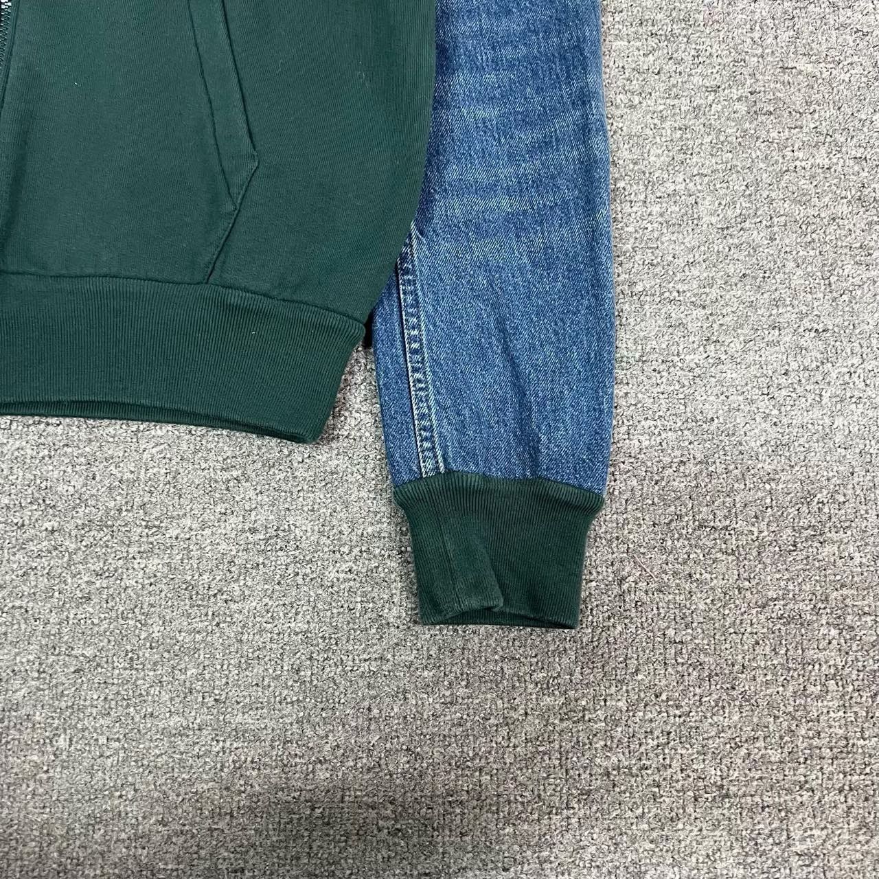 Louis Vuitton Louis Vuitton Green Denim Sleeves Hooded Jacket Size XS / US 0-2 / IT 36-38 - 6 Thumbnail