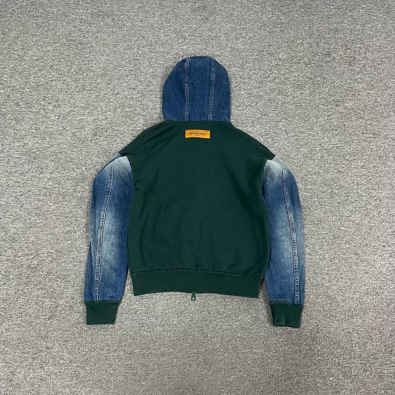 Louis Vuitton Louis Vuitton Green Denim Sleeves Hooded Jacket Size XS / US 0-2 / IT 36-38 - 2 Thumbnail