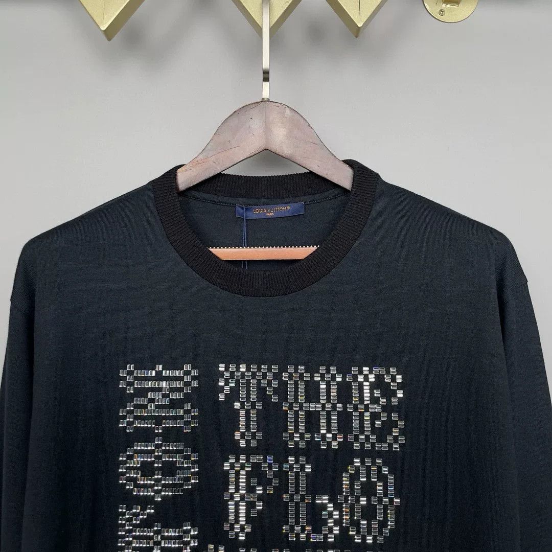 Louis Vuitton LV Rhinestone Letter Round Neck Sweater Size US XL / EU 56 / 4 - 3 Thumbnail