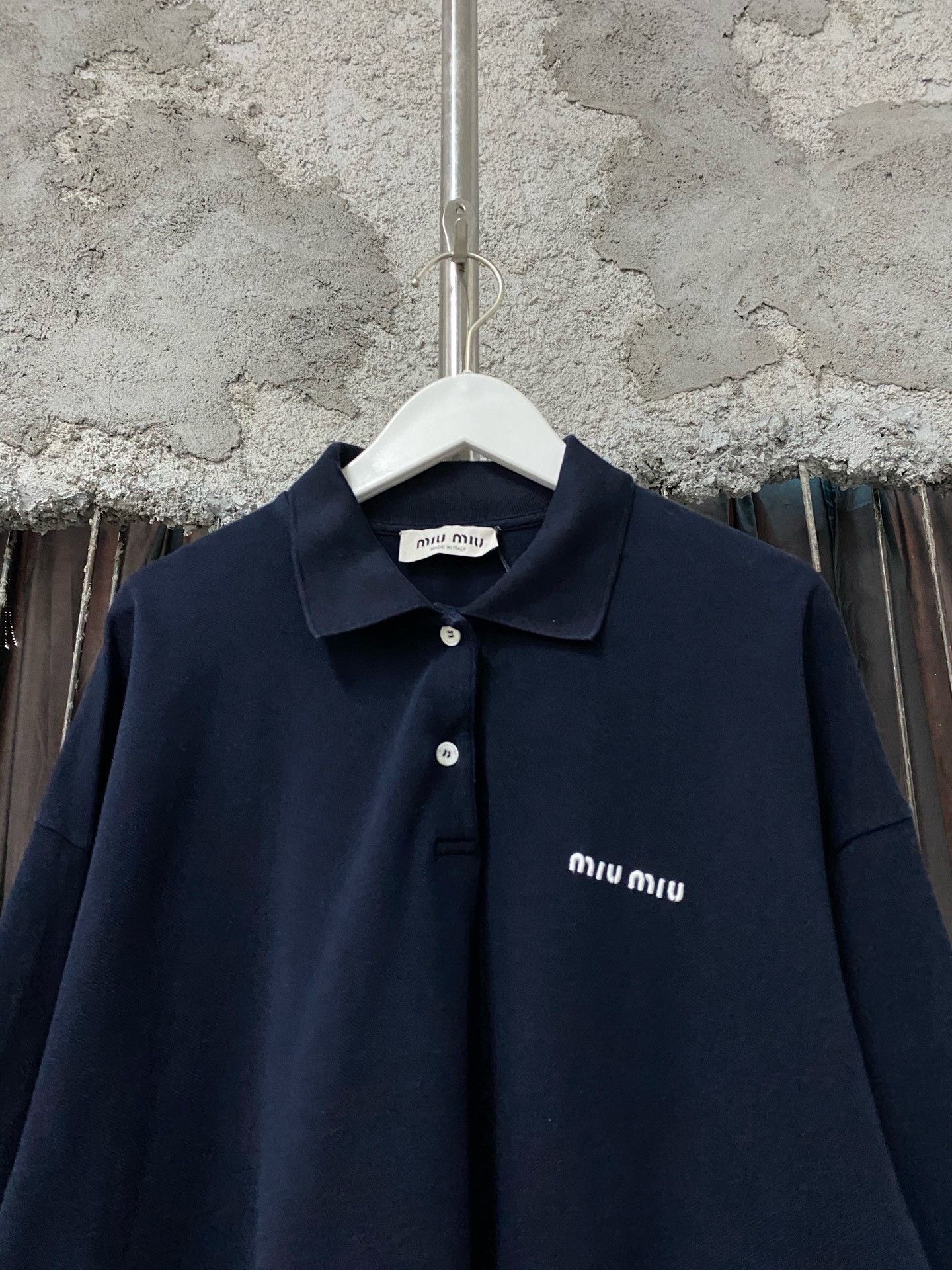 Miu Miu Miumiu Navy Long-Sleeve Polo Size M / US 6-8 / IT 42-44 - 3 Thumbnail
