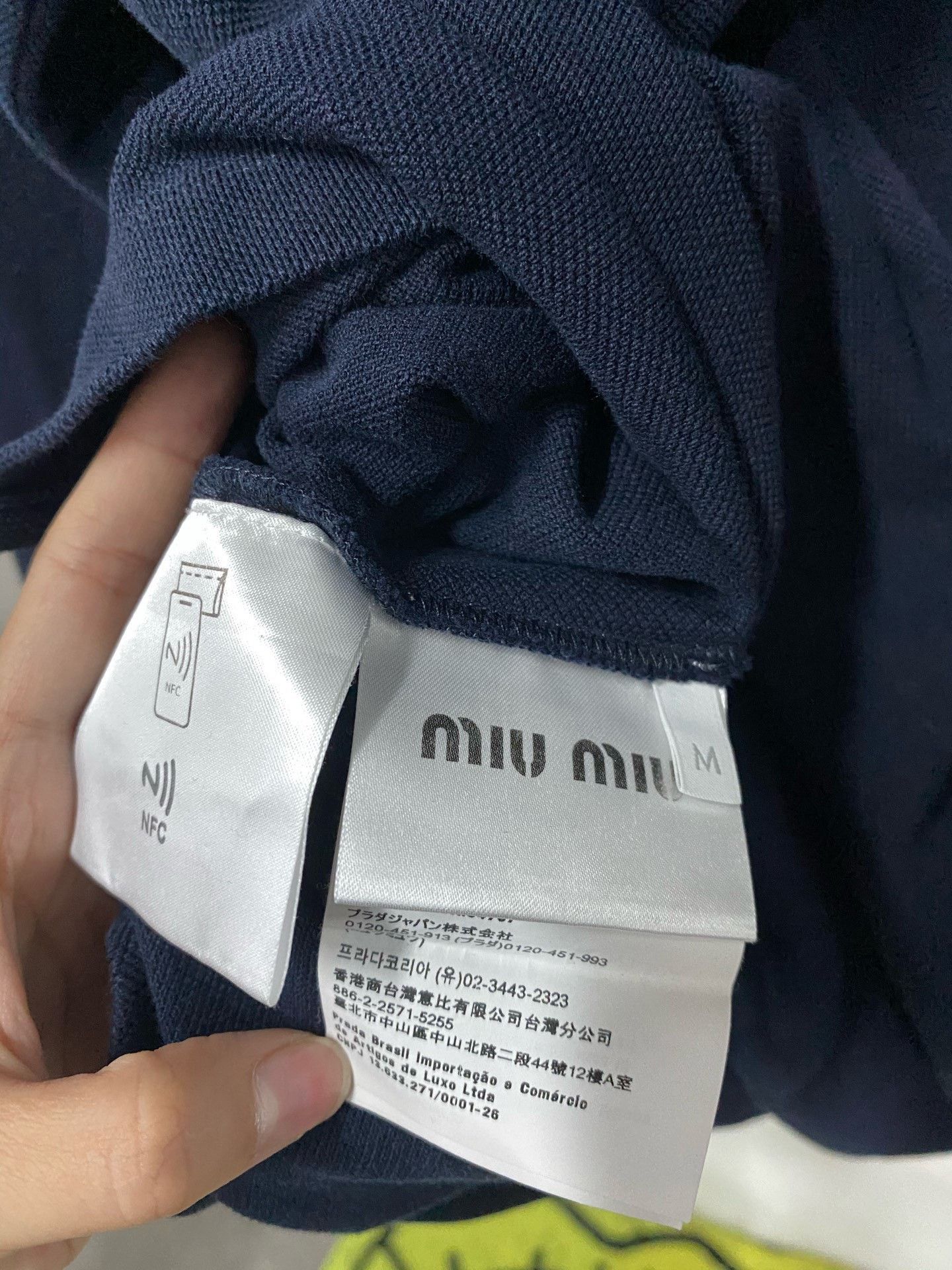 Miu Miu Miumiu Navy Long-Sleeve Polo Size M / US 6-8 / IT 42-44 - 6 Thumbnail