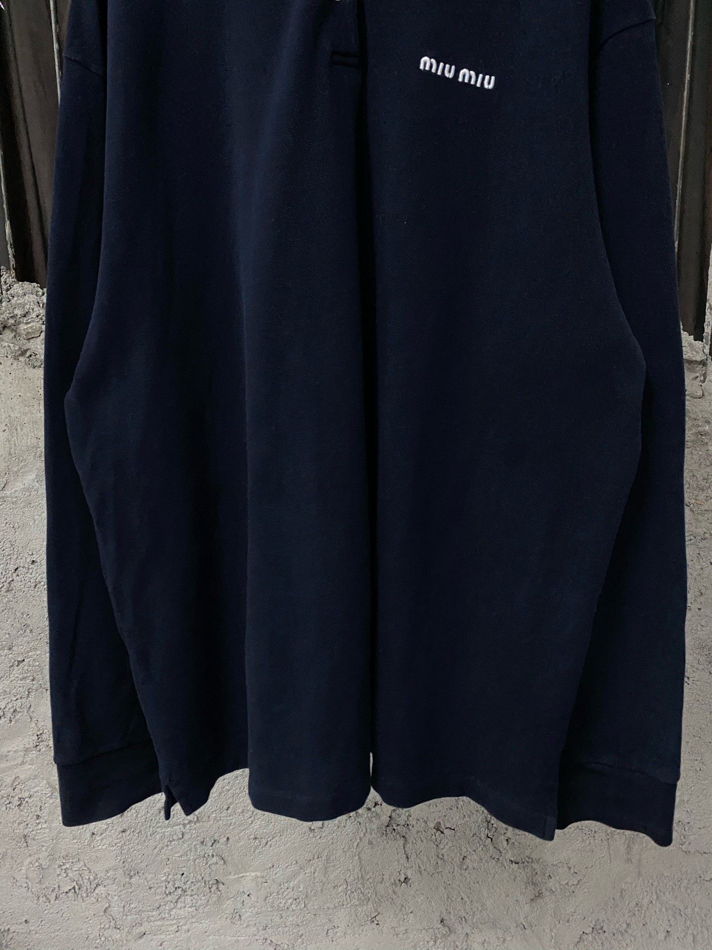 Miu Miu Miumiu Navy Long-Sleeve Polo Size M / US 6-8 / IT 42-44 - 4 Thumbnail