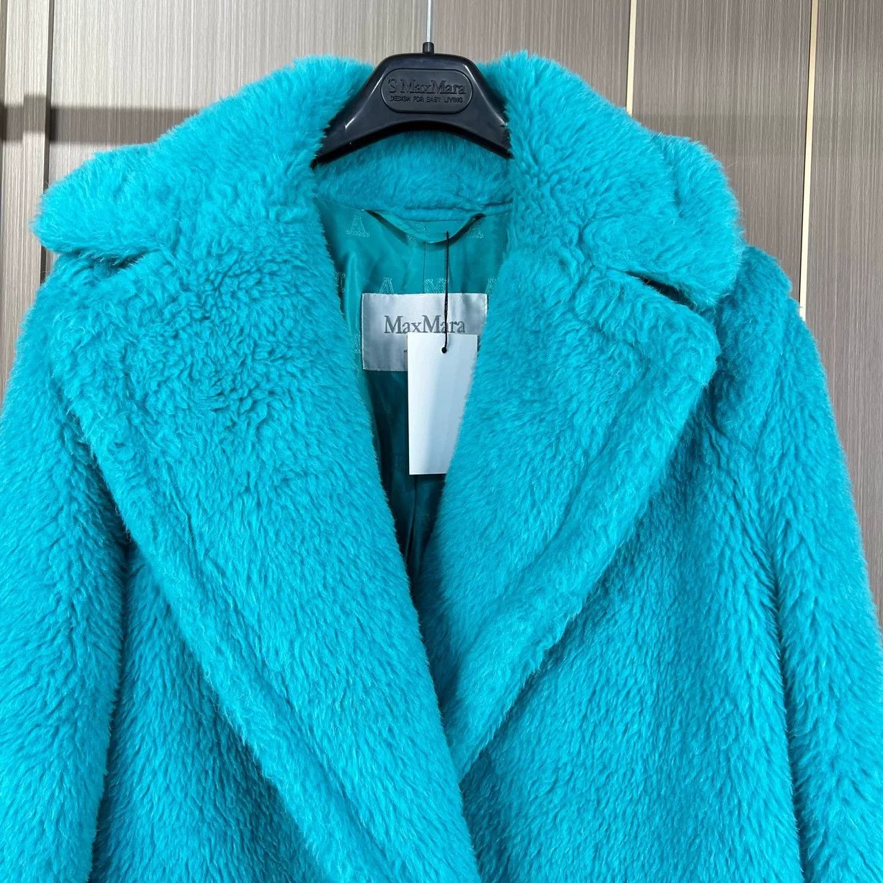 Max Mara Maxmara Turquoise Teddy Fur Coat Size XXS / US 00 / IT 34 - 3 Thumbnail