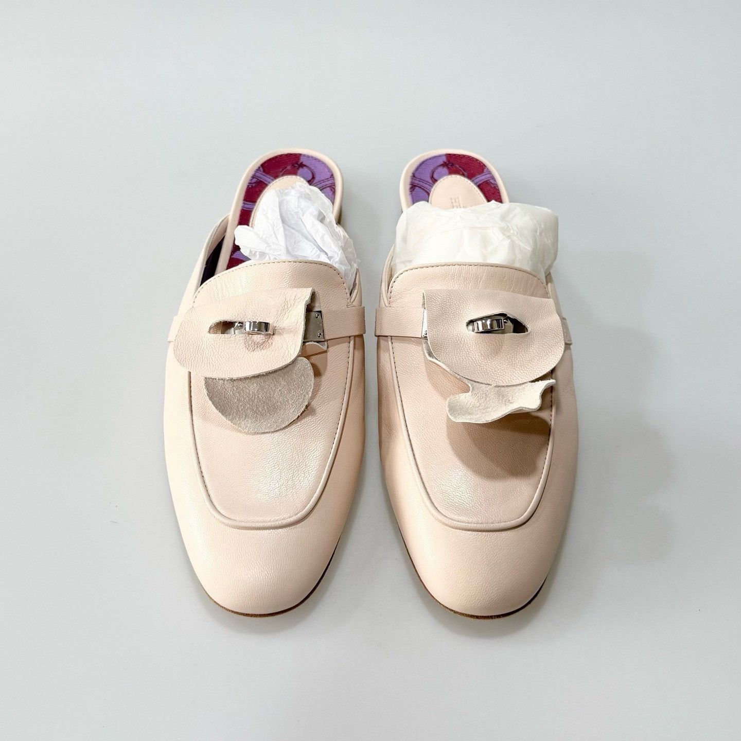 Hermes Hermes Kelly Nude Pink Mules Silver Buckle Size US 6 / IT 36 - 4 Thumbnail