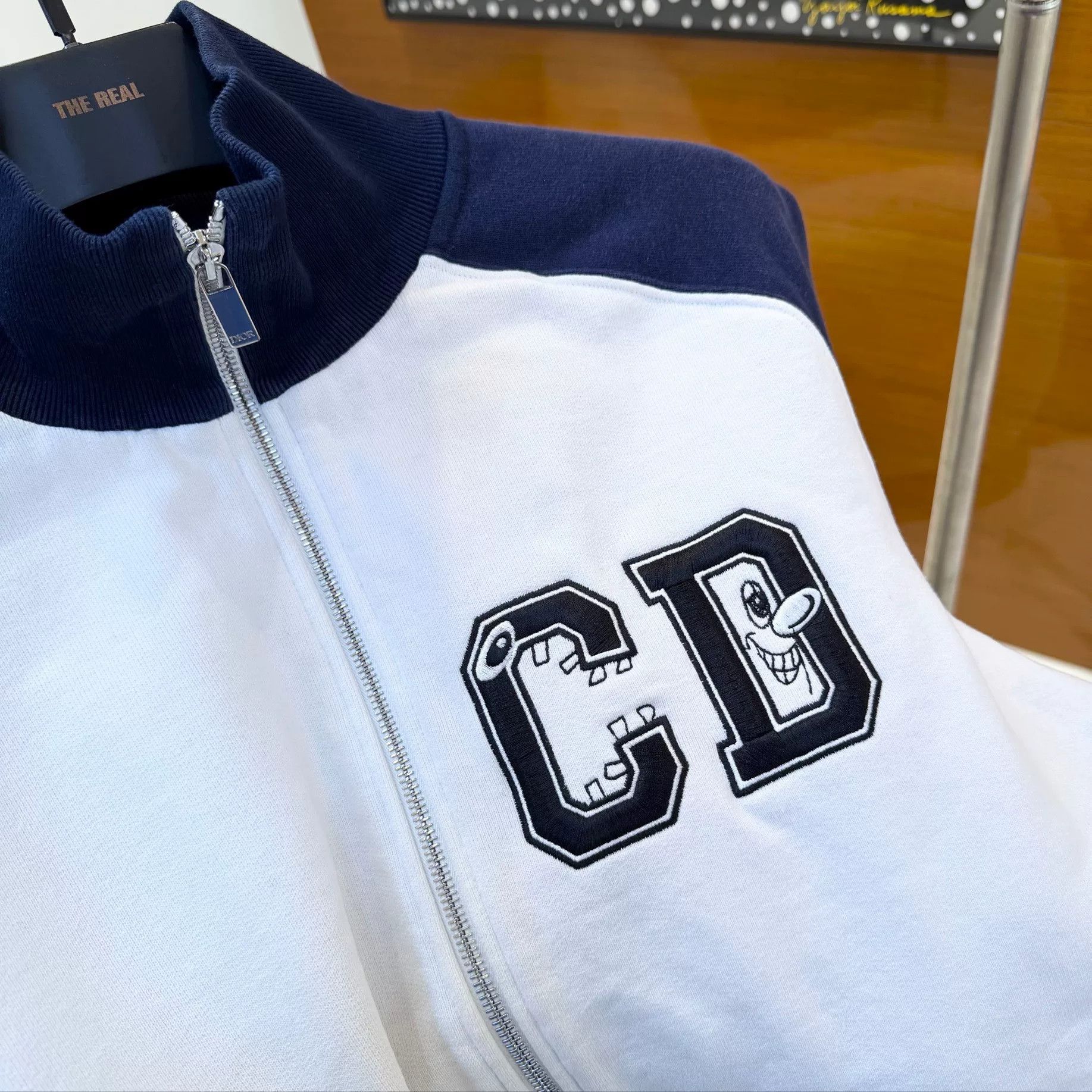 Dior DIOR White Blue Embroidered Logo Jacket Size US M / EU 48-50 / 2 - 2 Thumbnail