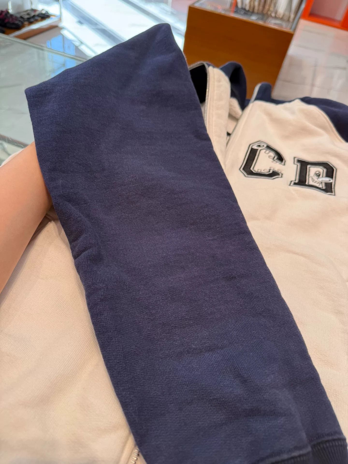 Dior DIOR White Blue Embroidered Logo Jacket Size US M / EU 48-50 / 2 - 6 Thumbnail