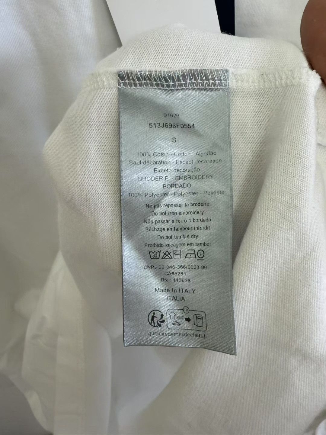 Dior DIOR White Embroidered Logo Short-Sleeve T-Shirt Size S / US 4 / IT 40 - 3 Thumbnail