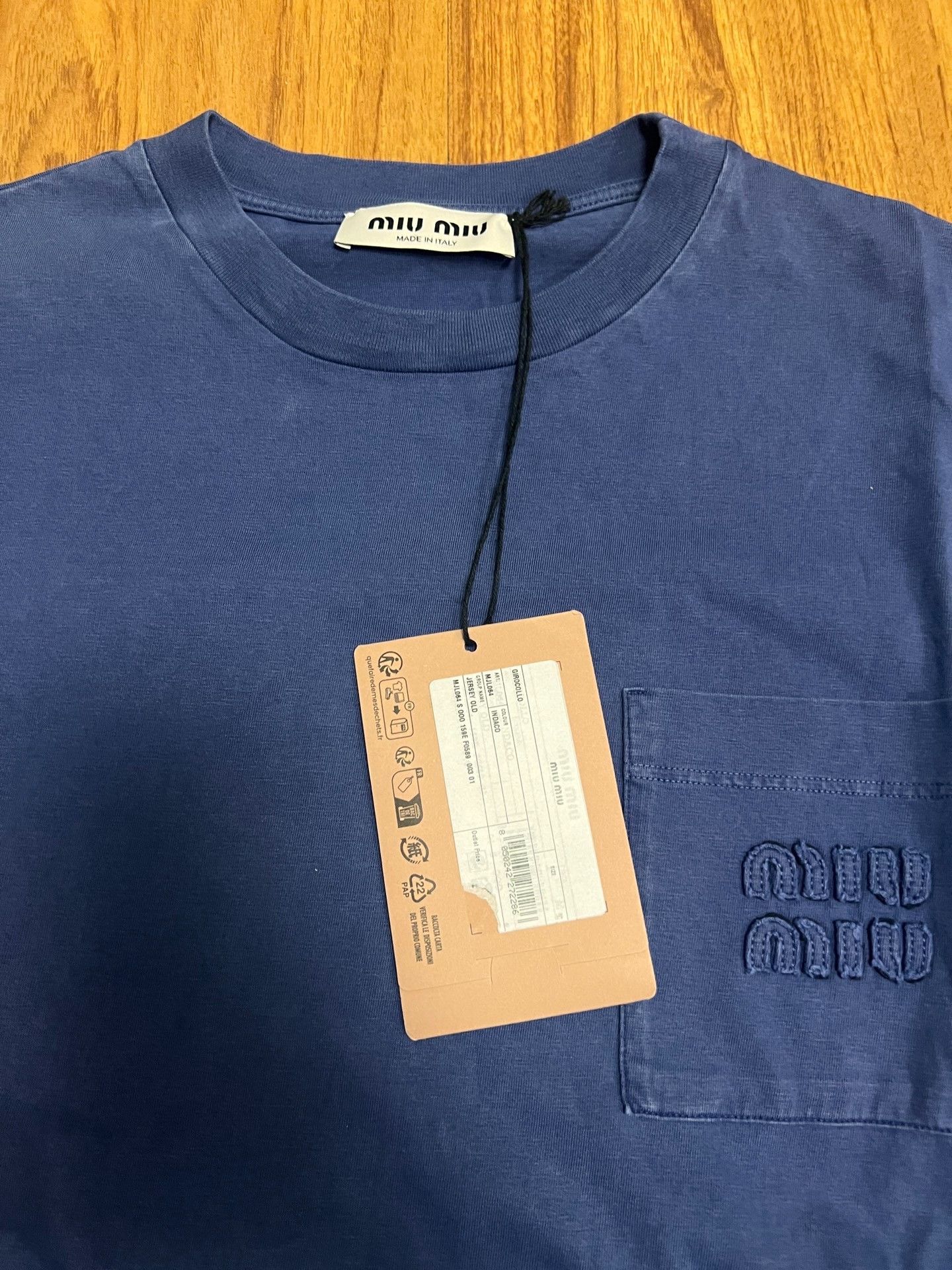 Miu Miu Miu Miu 25SS Blue Long-Sleeve T-Shirt Size XS / US 0-2 / IT 36-38 - 4 Thumbnail