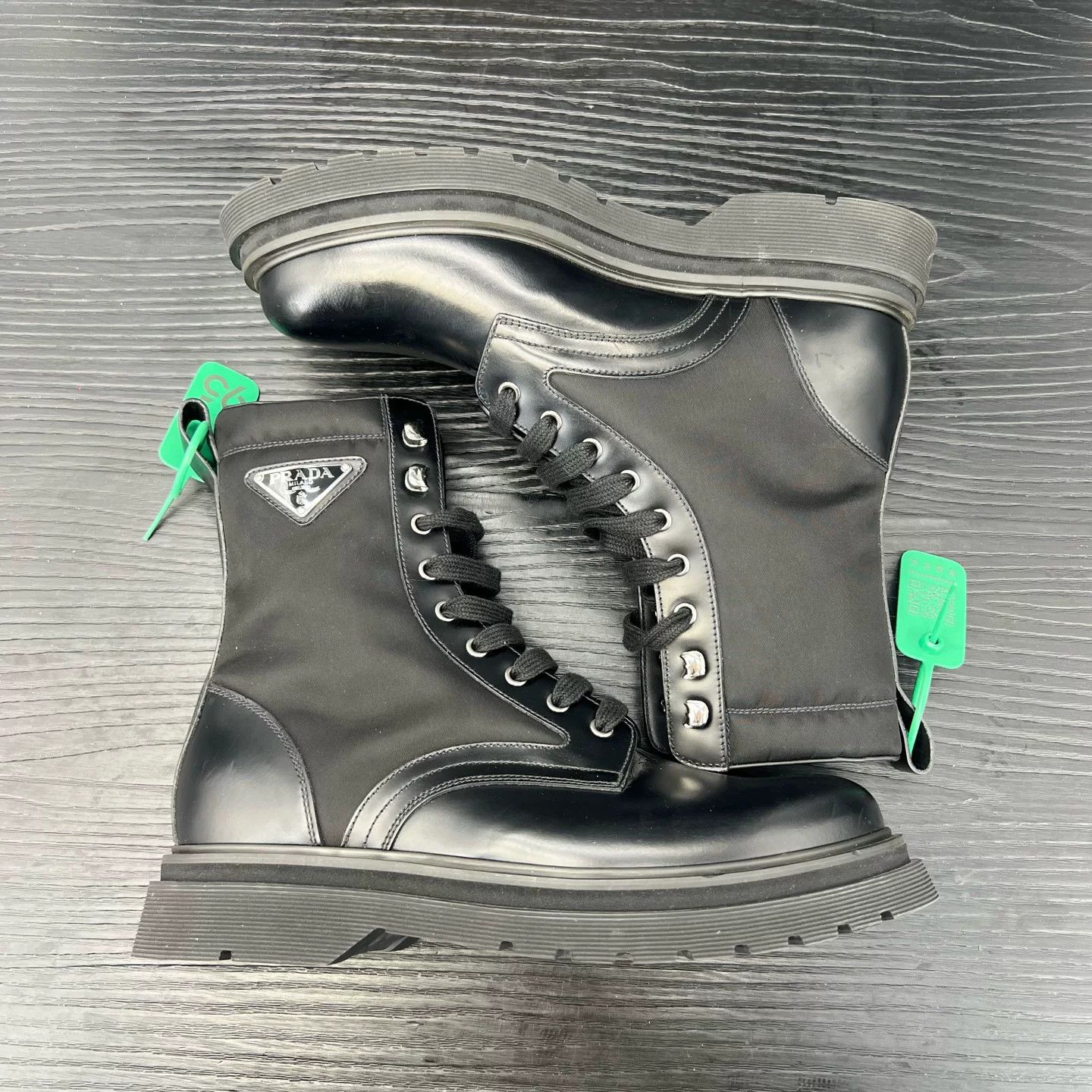 Prada Prada Black Martin Boots Triangle Logo Size US 8.5 / EU 41-42 - 6 Thumbnail